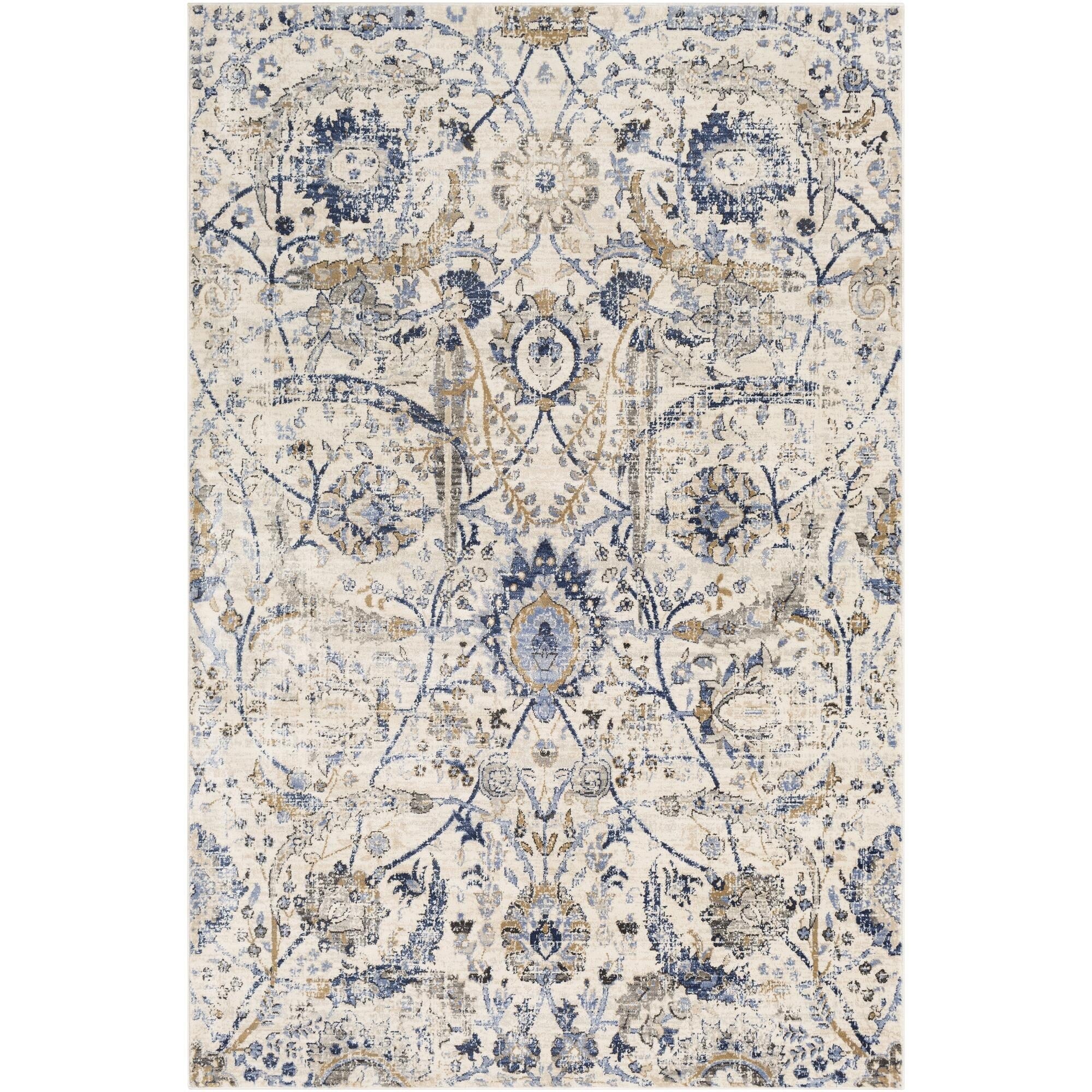 Tapis médaillon traditionnel Livabliss Indigo revisité