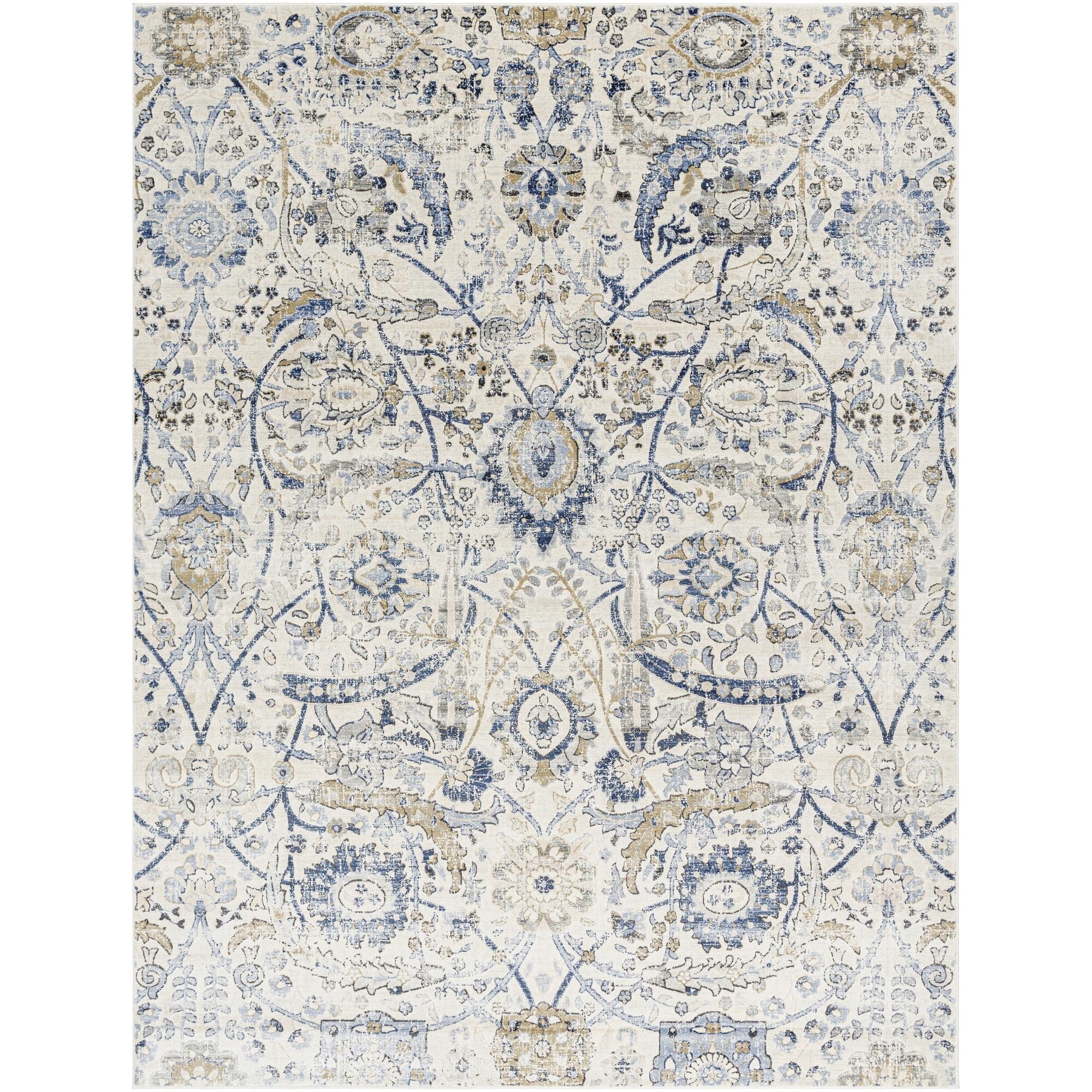 Tapis médaillon traditionnel Livabliss Indigo revisité