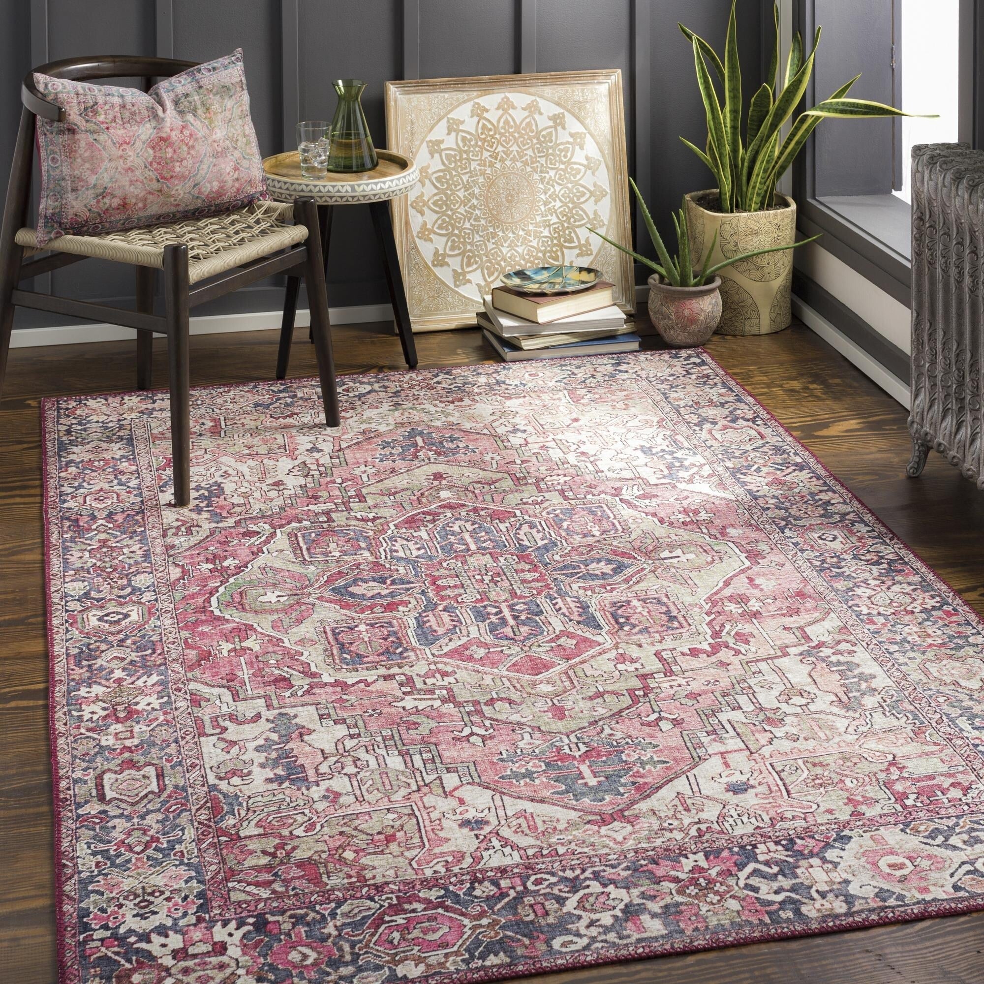 Tapis médaillon traditionnel Livabliss Iris revisité