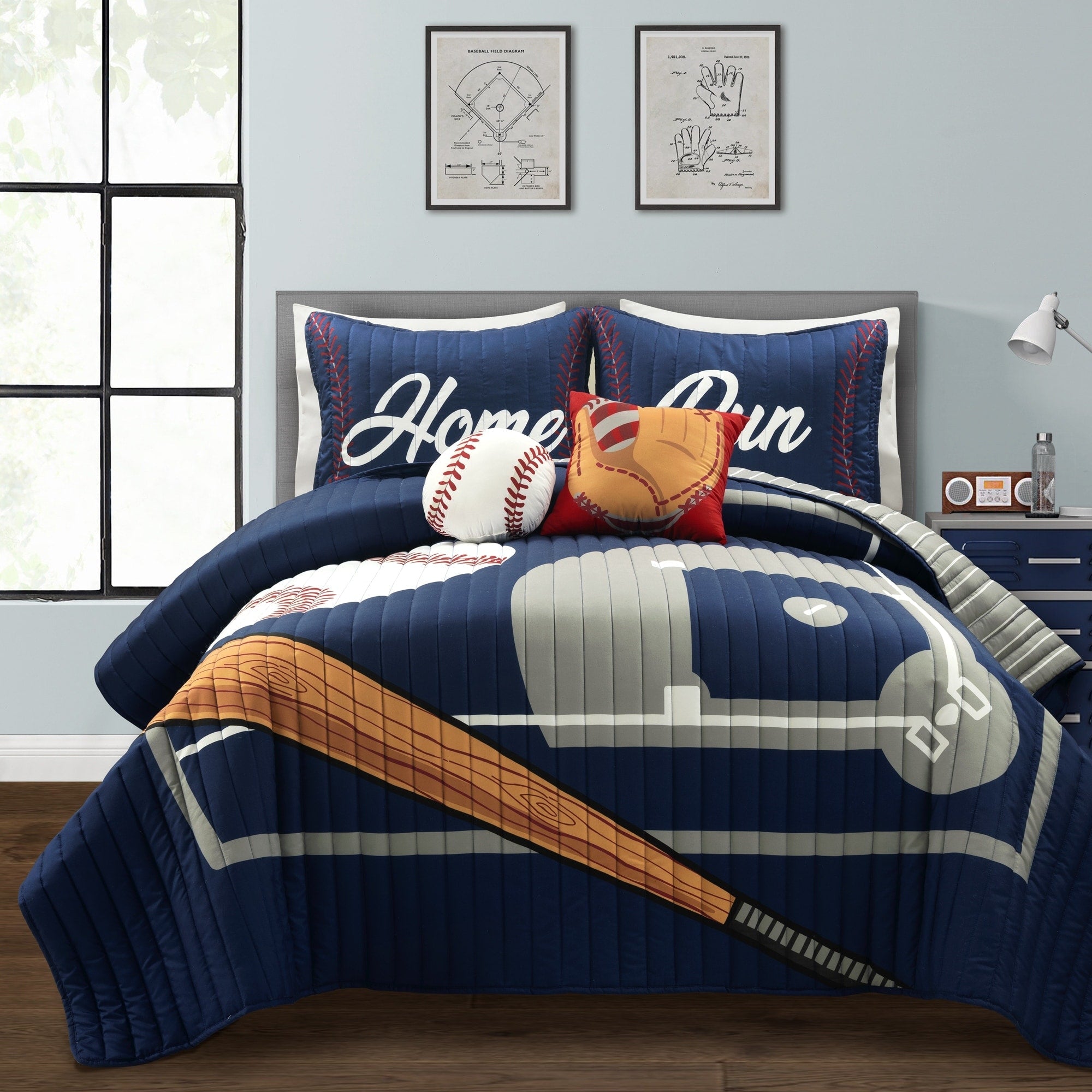 Couette surdimensionnée réversible pour enfants Lush Decor Baseball Game