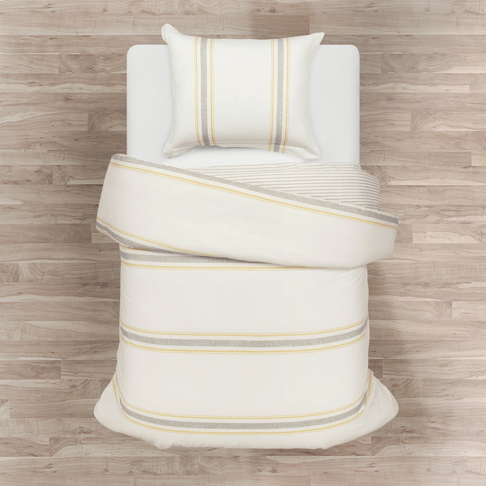 Ensemble housse de couette 3 pièces à rayures style ferme Lush Decor
