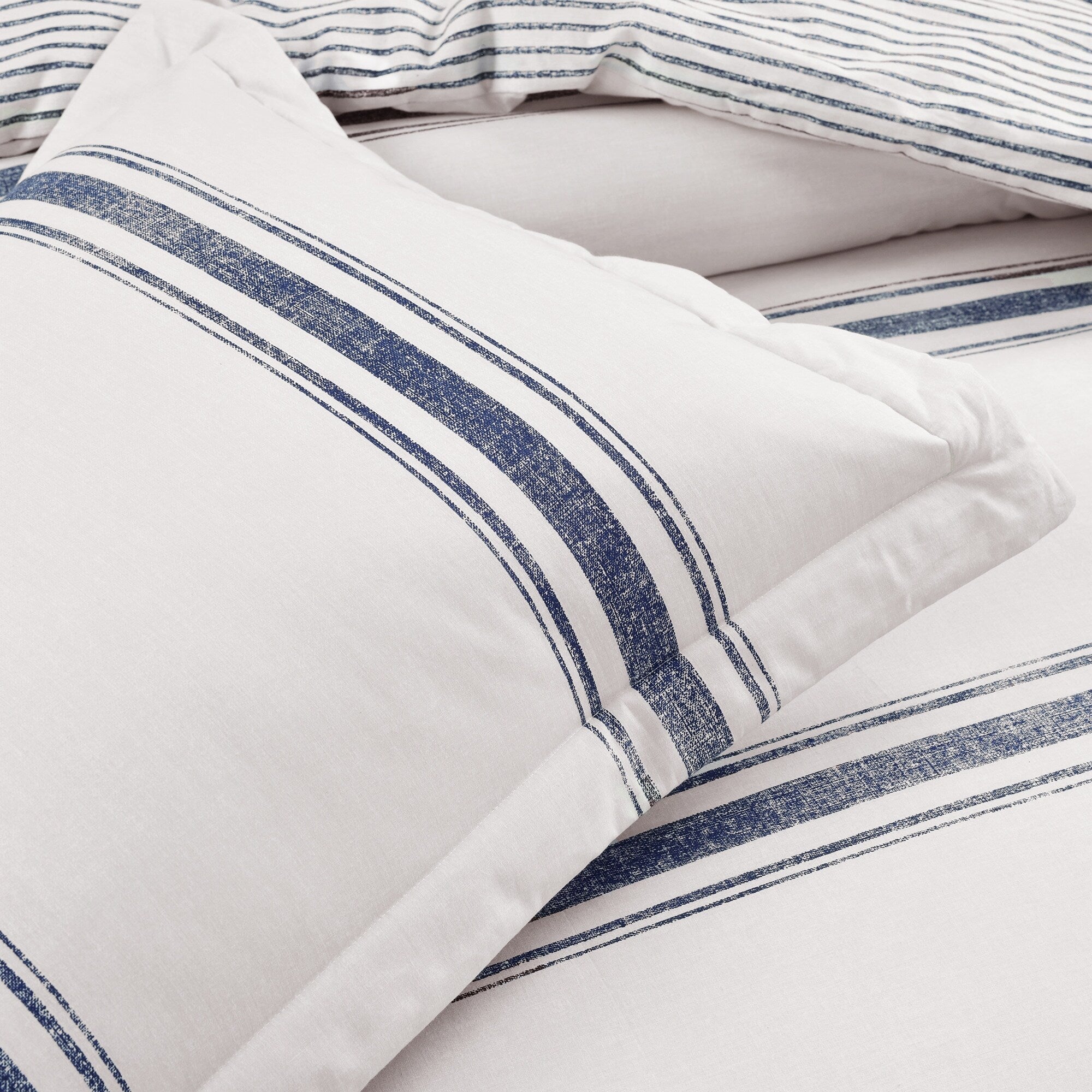 Ensemble housse de couette 3 pièces à rayures style ferme Lush Decor