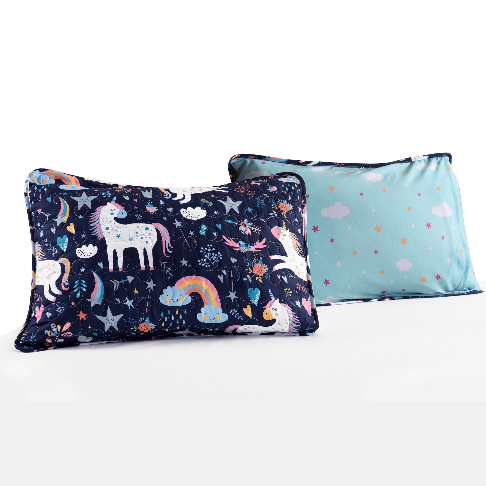 Porch & Den Marguerite Unicorn/ Heart Pattern Quilt Set