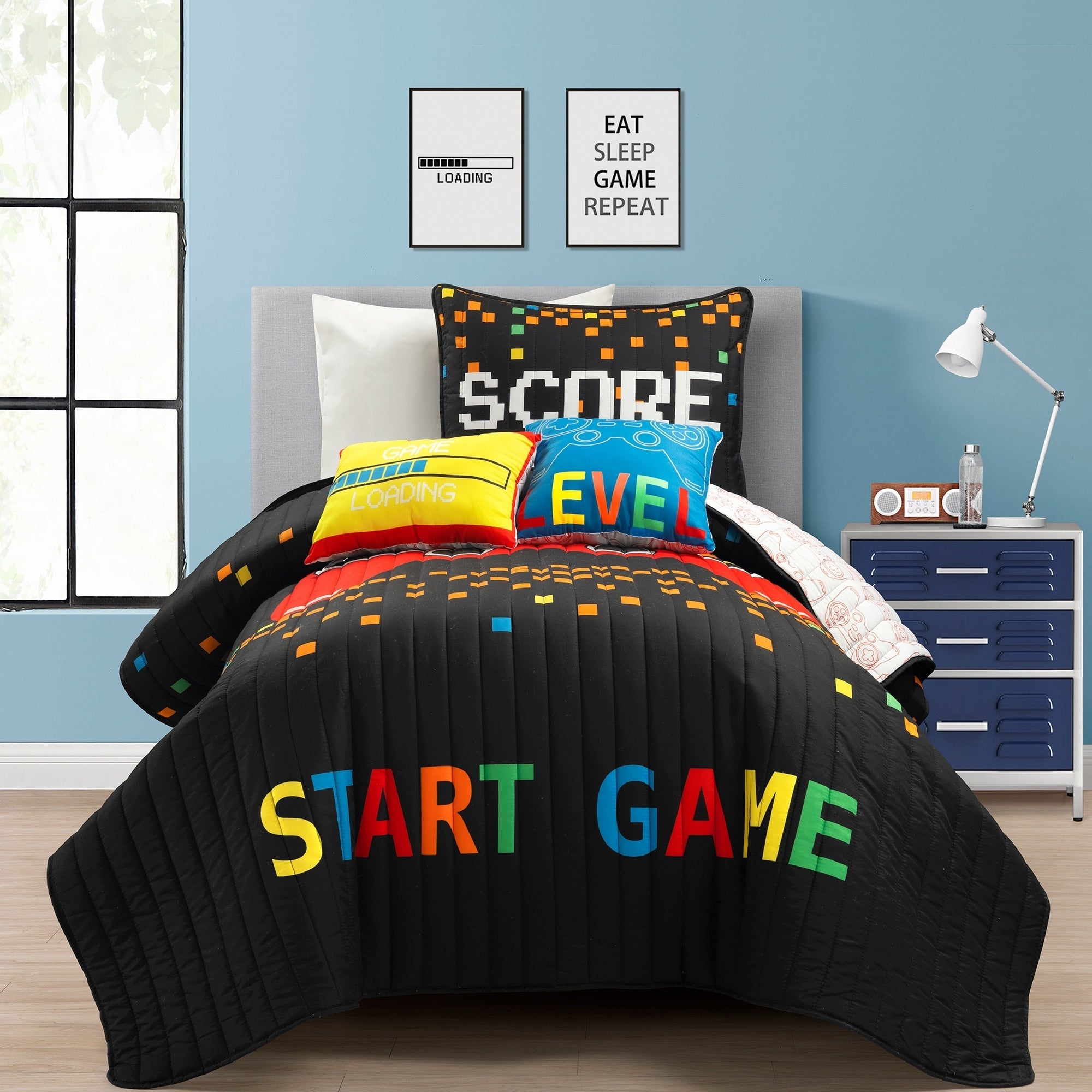 Ensemble de courtepointe 5 pièces pour enfants Lush Decor à thème jeux vidéo