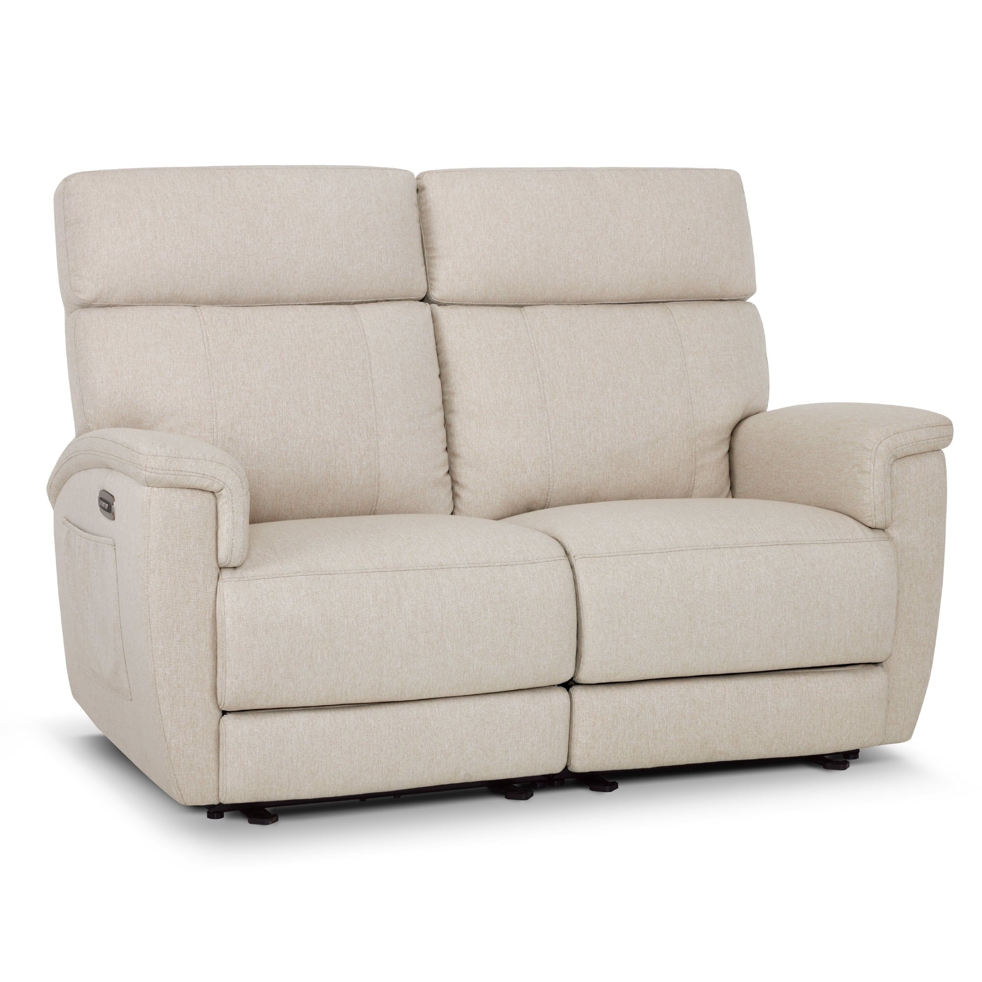 Canapé inclinable électrique MCombo 60.2 avec massage et double chauffage, appui-tête réglable, ports USB et Type-C, tissu