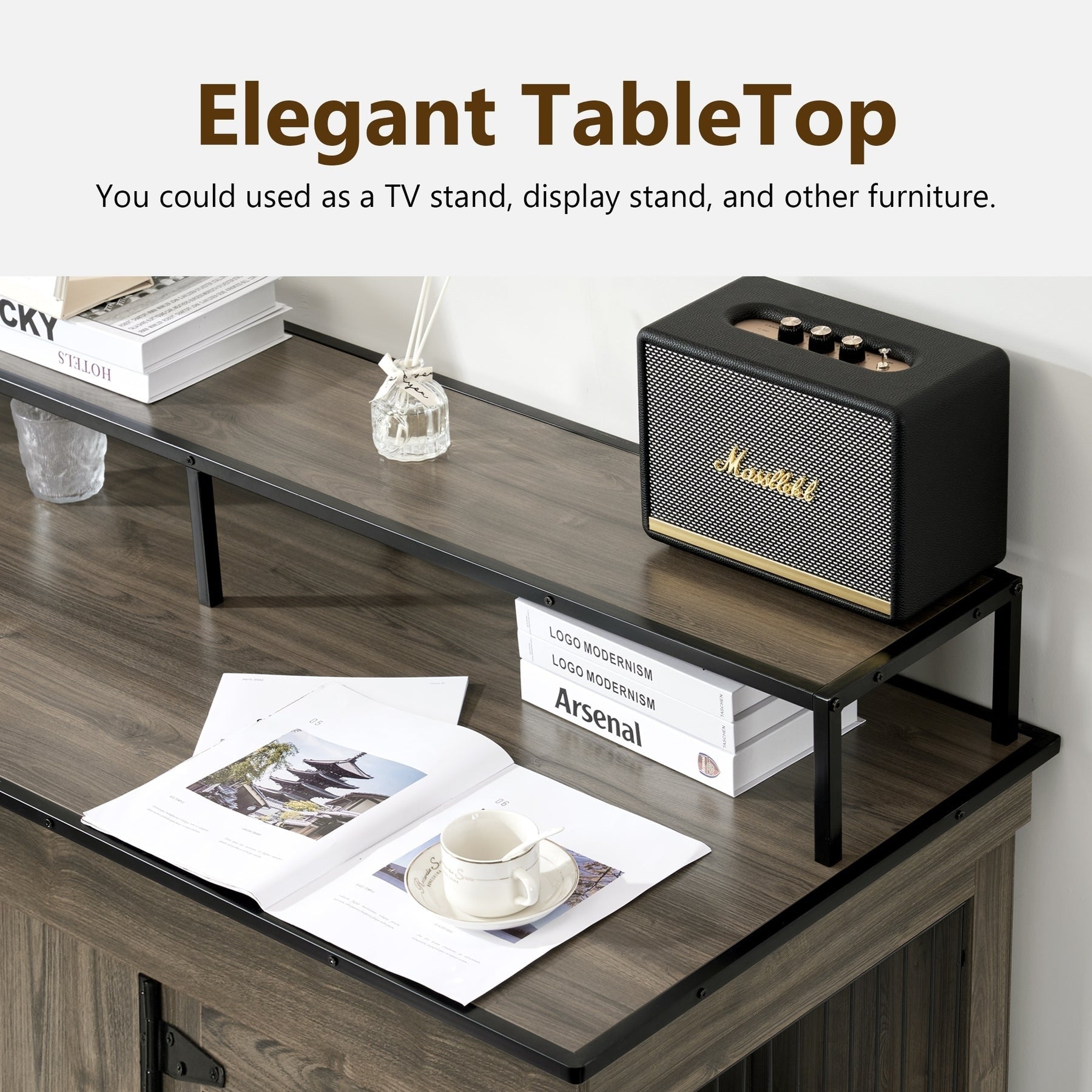 Meuble TV pour cage à chien Mcombo, grand format, niche en bois avec doubles portes, modèle 1861