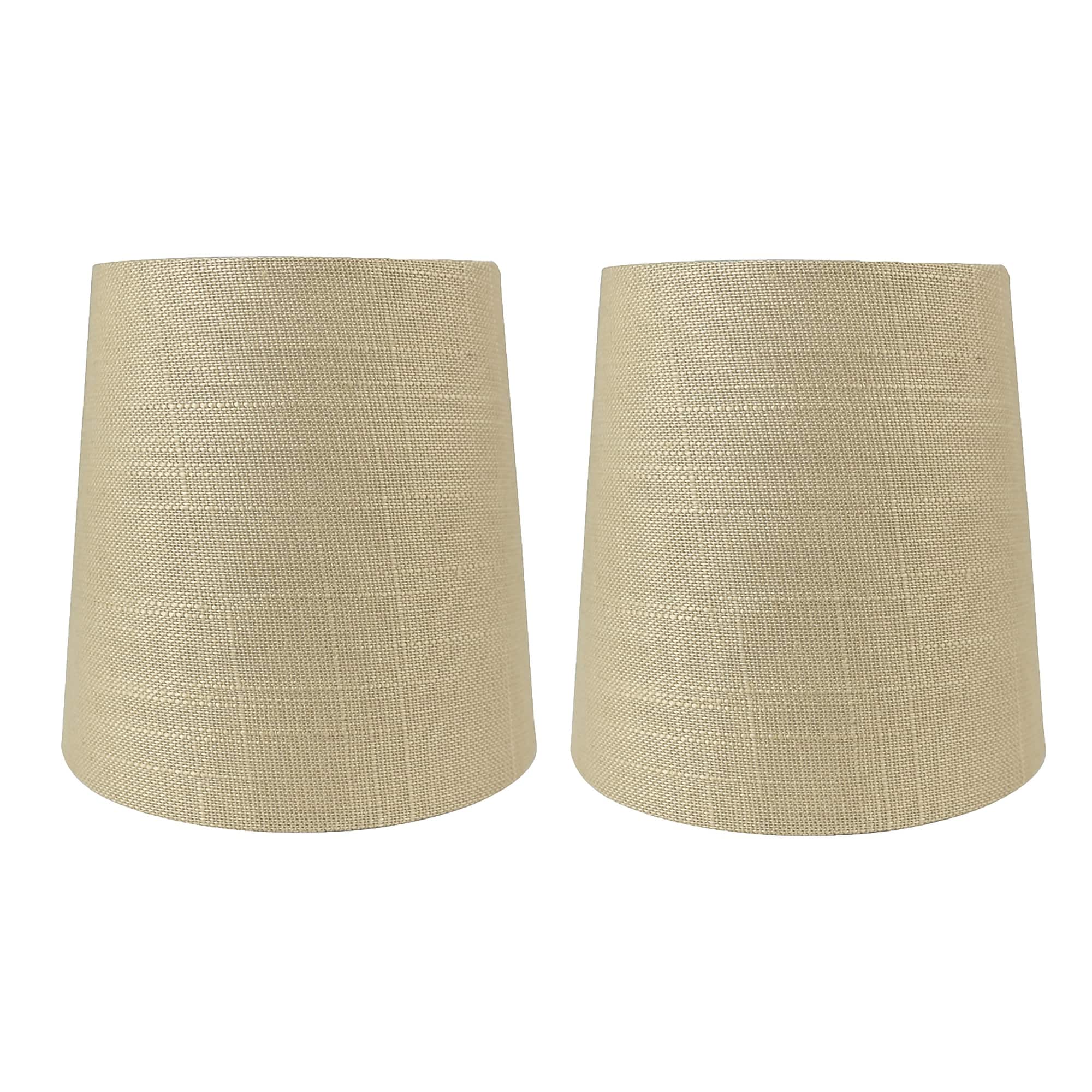 MERIVILLE Linen Clip On Chandelier Lamp Shades, 4-inch by 5-inch by 5-inch