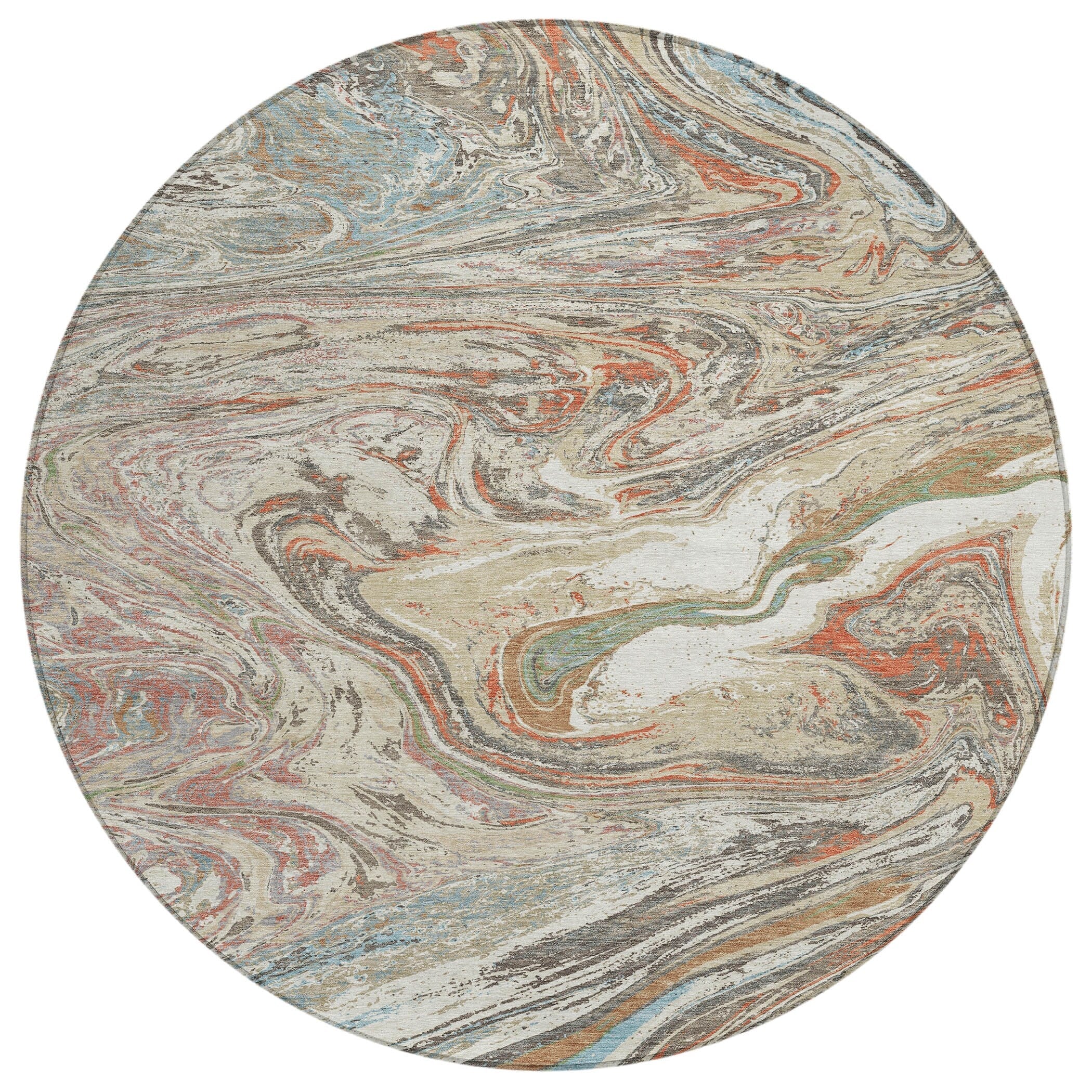 Tapis Chantille abstrait à motifs de coups de pinceau, lavable en machine, pour intérieur et extérieur