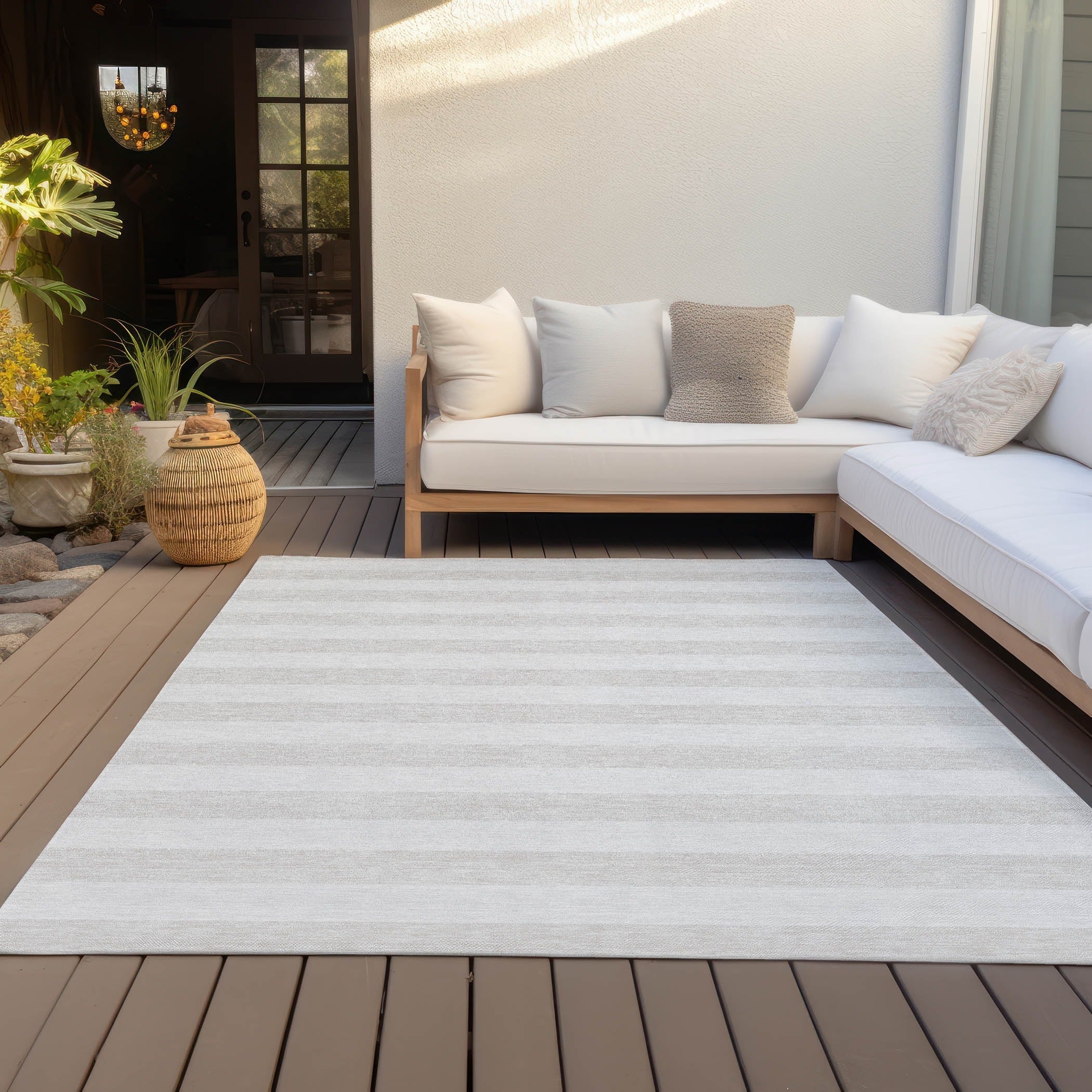 Tapis Chantille à rayures Cabana lavable en machine pour intérieur/extérieur