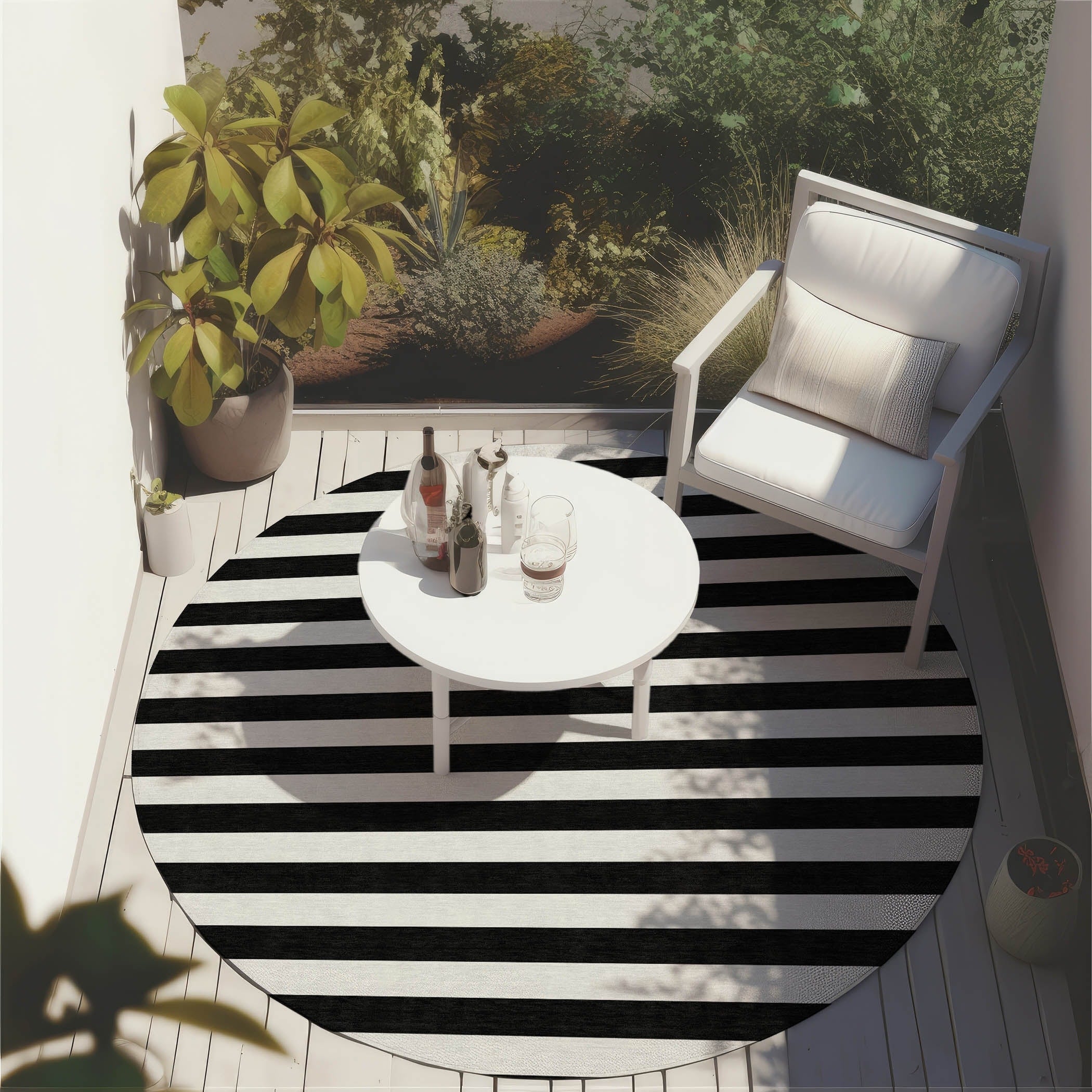 Tapis Chantille à rayures Cabana lavable en machine pour intérieur/extérieur