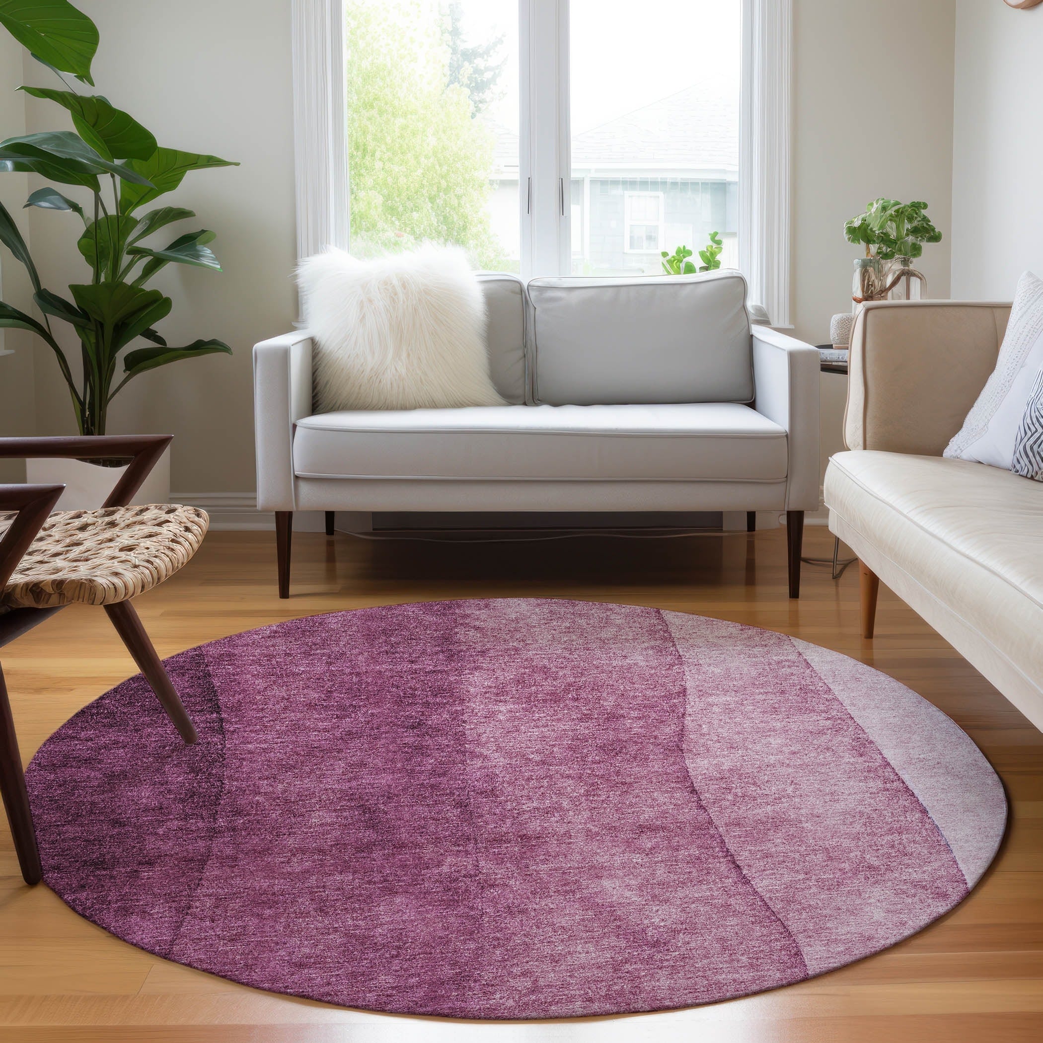 Tapis contemporain Chantille ombré lavable en machine pour intérieur/extérieur