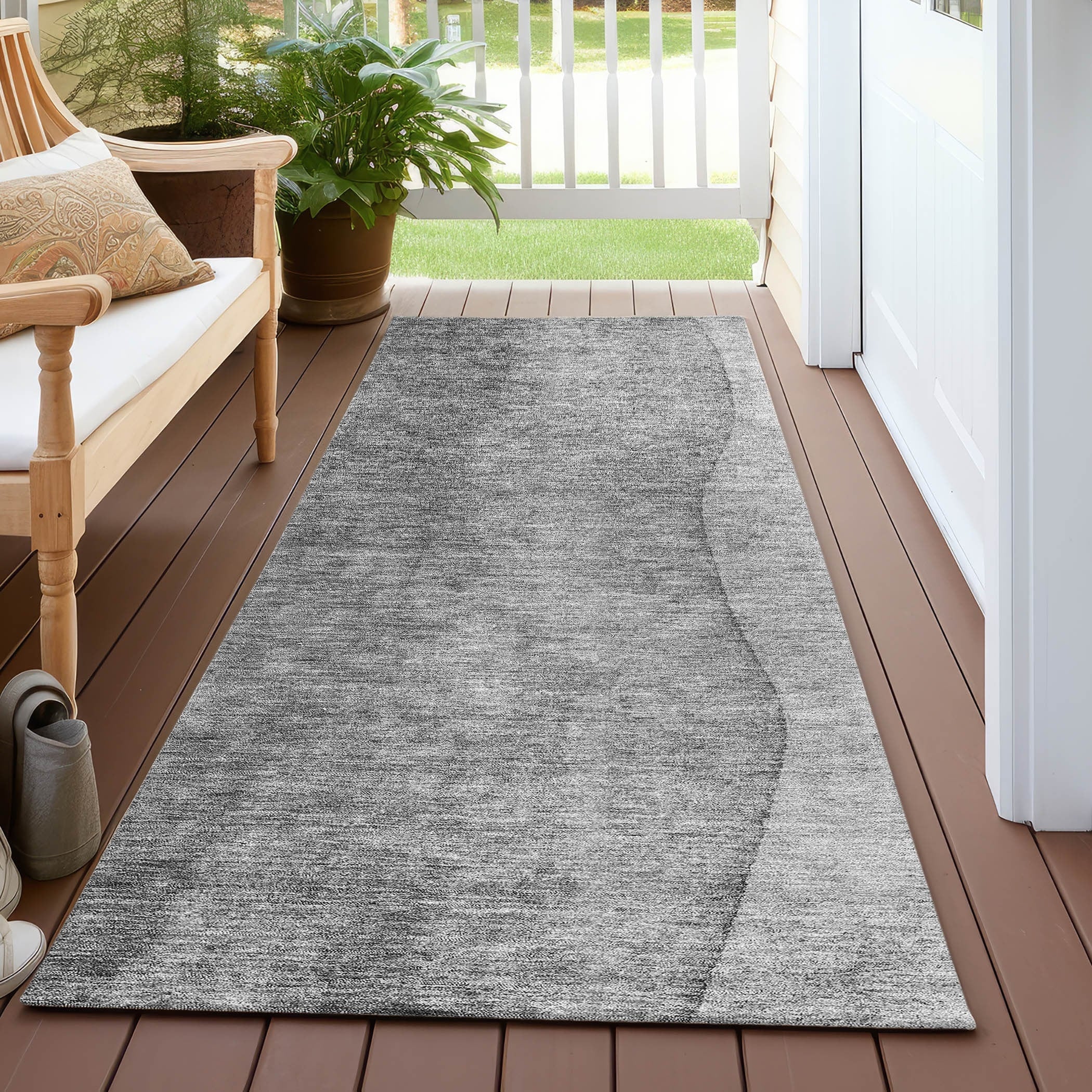 Tapis contemporain Chantille ombré lavable en machine pour intérieur/extérieur