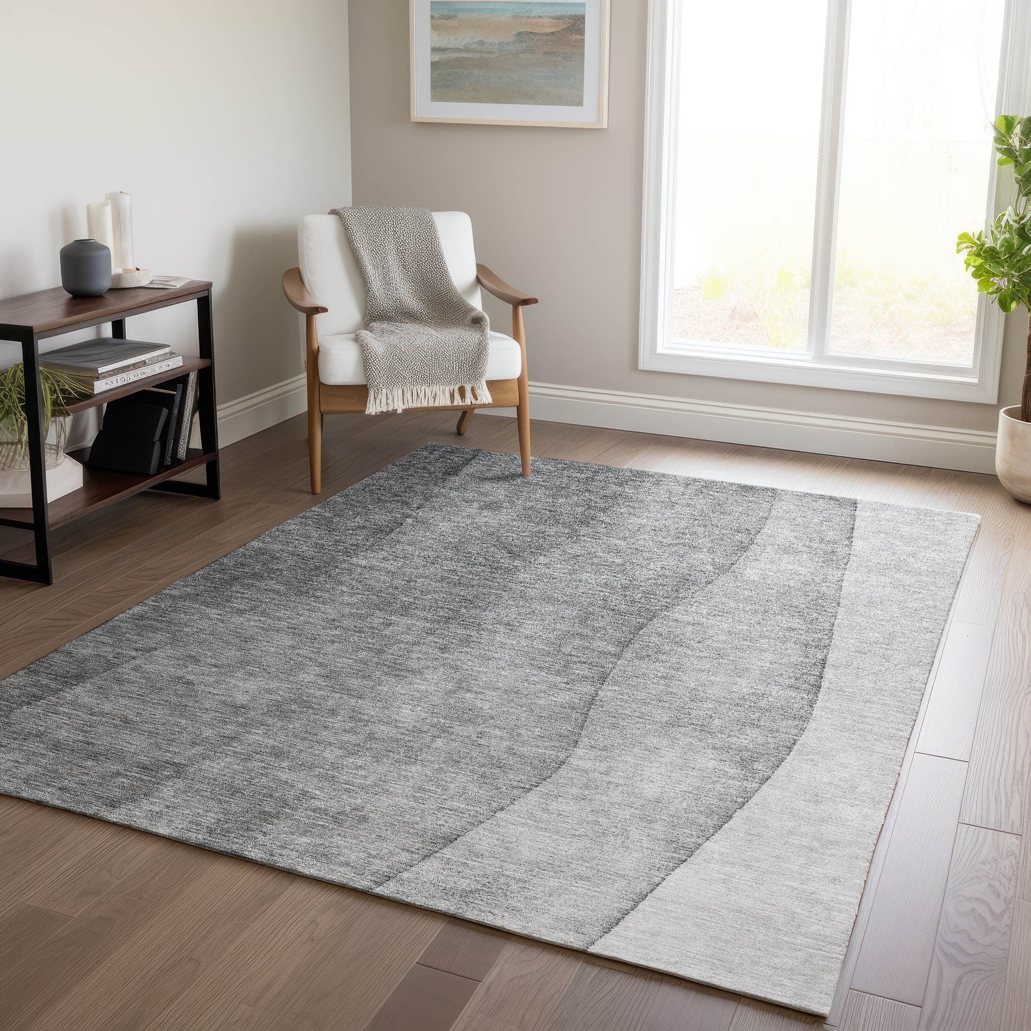Tapis contemporain Chantille ombré lavable en machine pour intérieur/extérieur