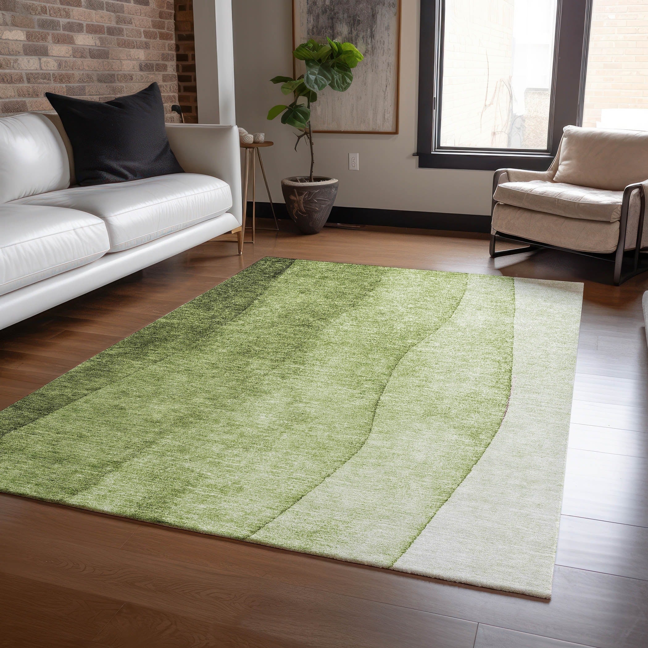 Tapis contemporain Chantille ombré lavable en machine pour intérieur/extérieur