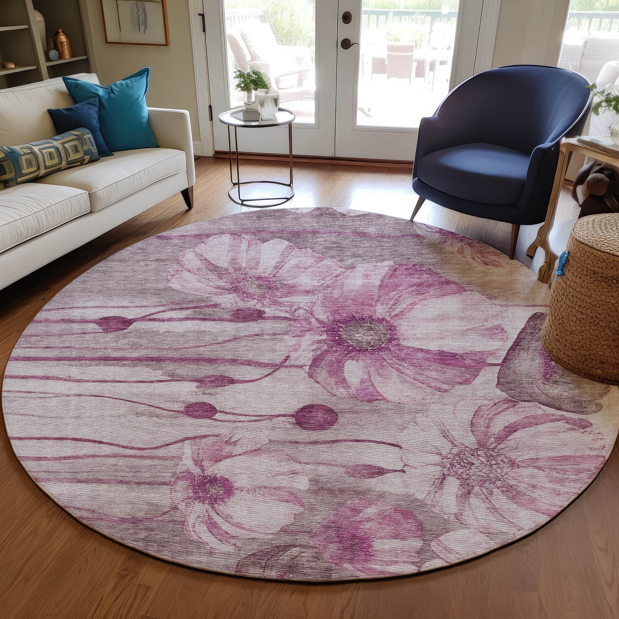 Tapis floral moderne Chantille lavable en machine pour intérieur/extérieur