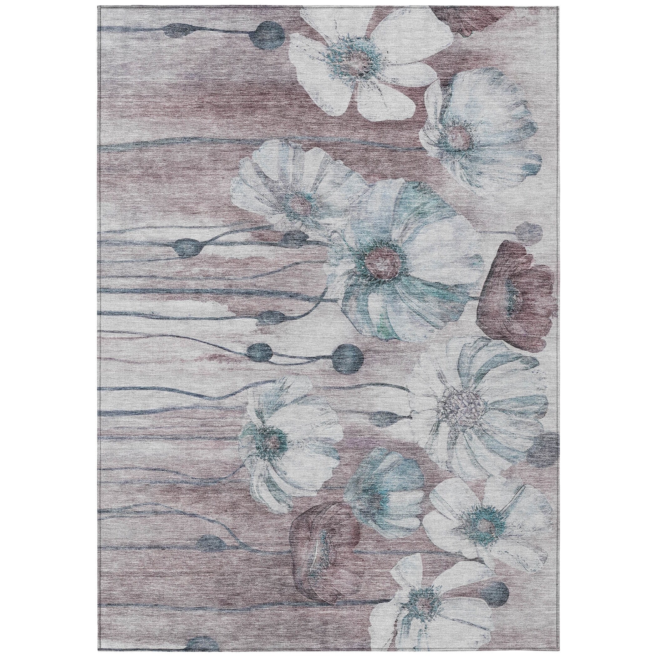 Tapis floral moderne Chantille lavable en machine pour intérieur/extérieur