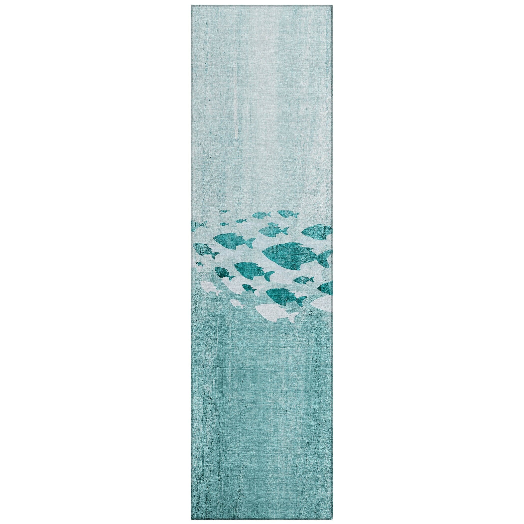 Tapis Chantille moderne Sea Life lavable en machine pour intérieur/extérieur