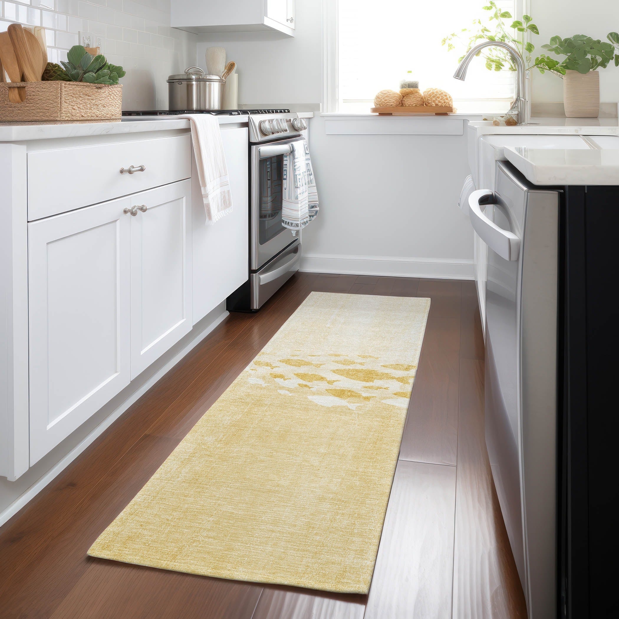 Tapis Chantille moderne Sea Life lavable en machine pour intérieur/extérieur