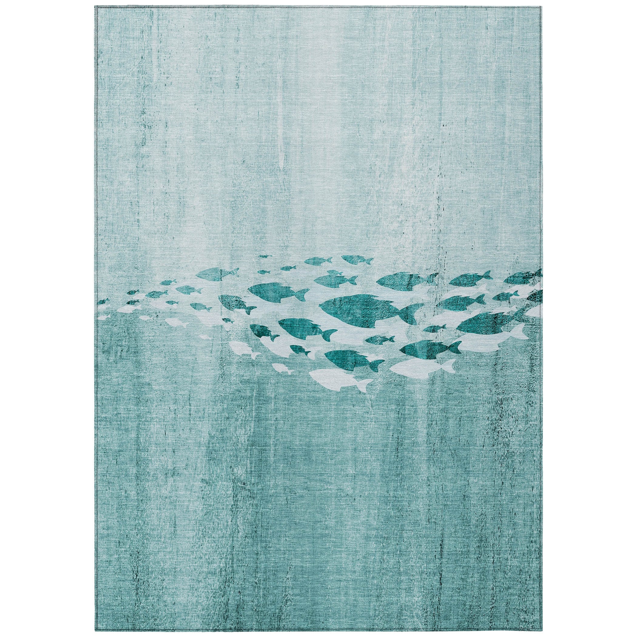 Tapis Chantille moderne Sea Life lavable en machine pour intérieur/extérieur