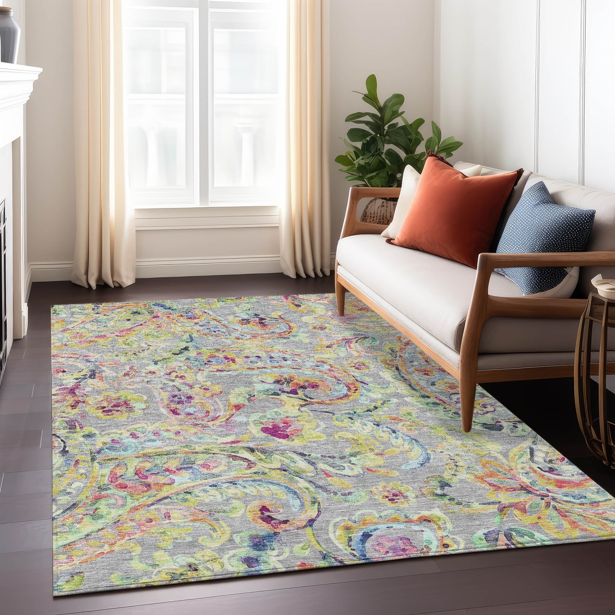 Tapis traditionnel Chantille lavable en machine pour intérieur/extérieur
