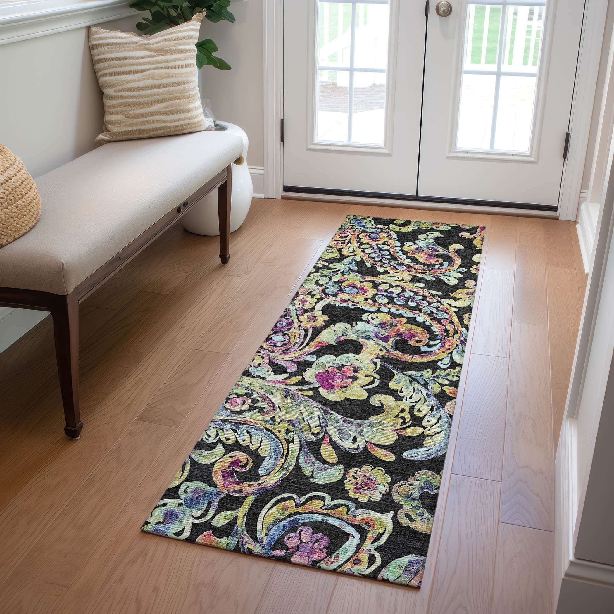 Tapis traditionnel Chantille lavable en machine pour intérieur/extérieur