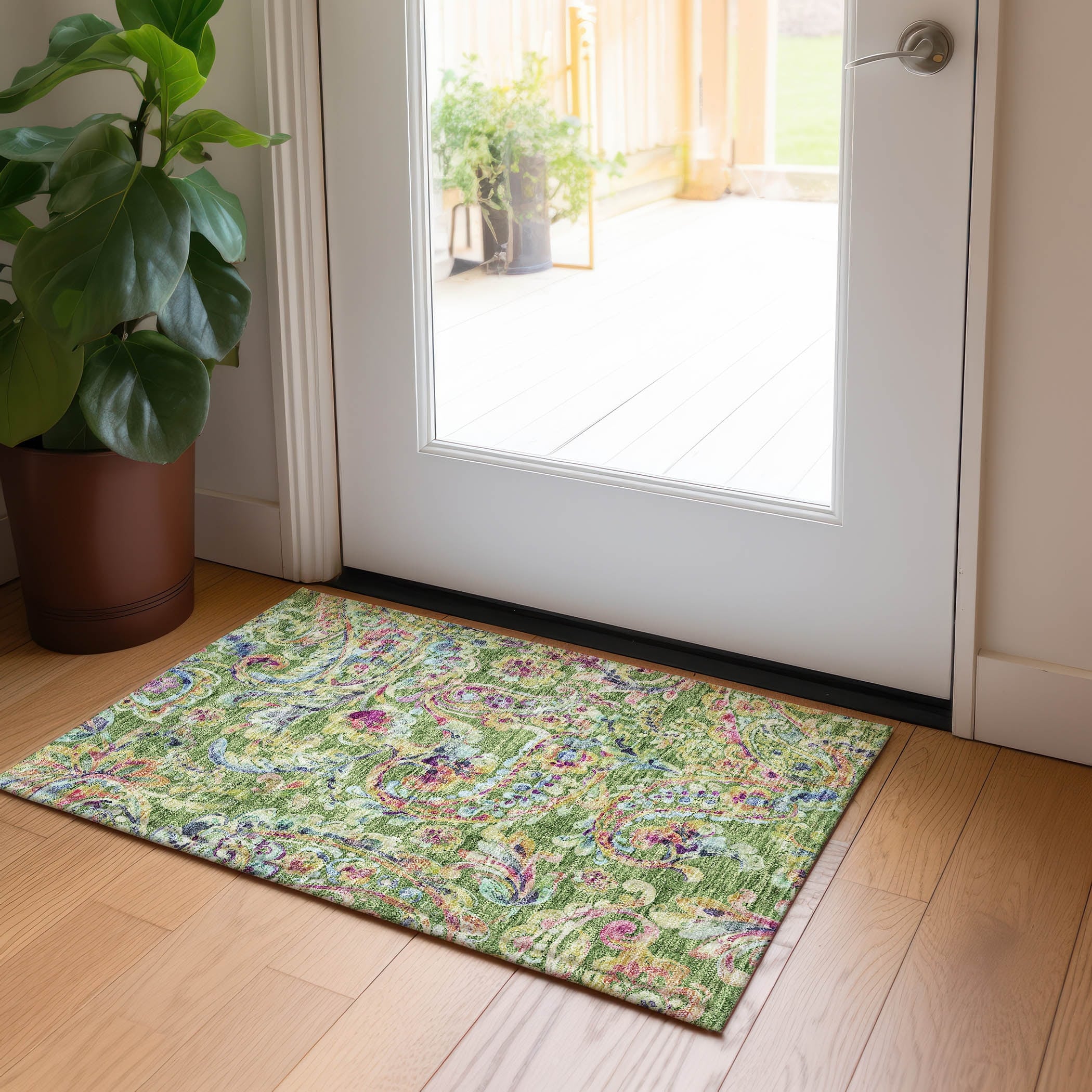 Tapis traditionnel Chantille lavable en machine pour intérieur/extérieur