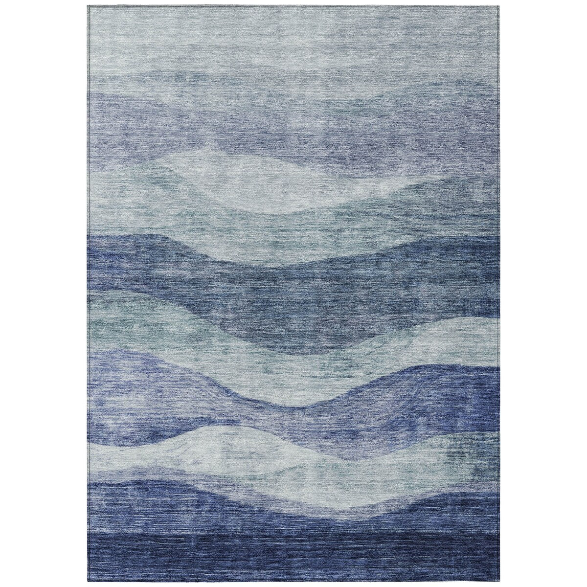 Tapis Chantille contemporain à vagues lavable en machine pour intérieur/extérieur