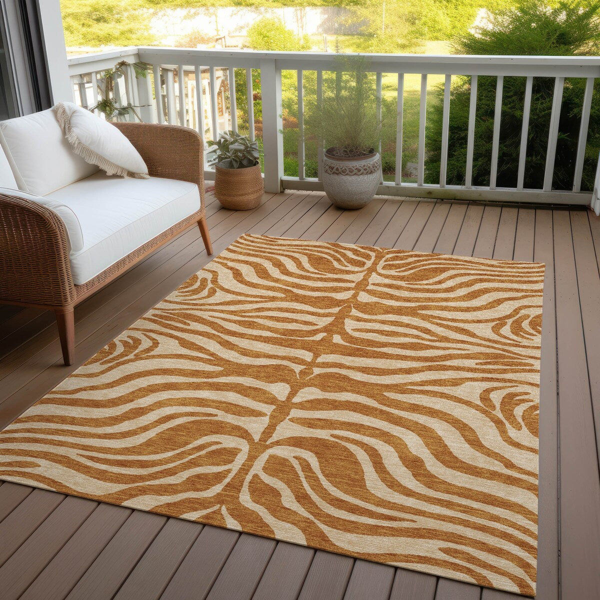Tapis Chantille moderne à imprimé animal, lavable en machine, pour intérieur et extérieur