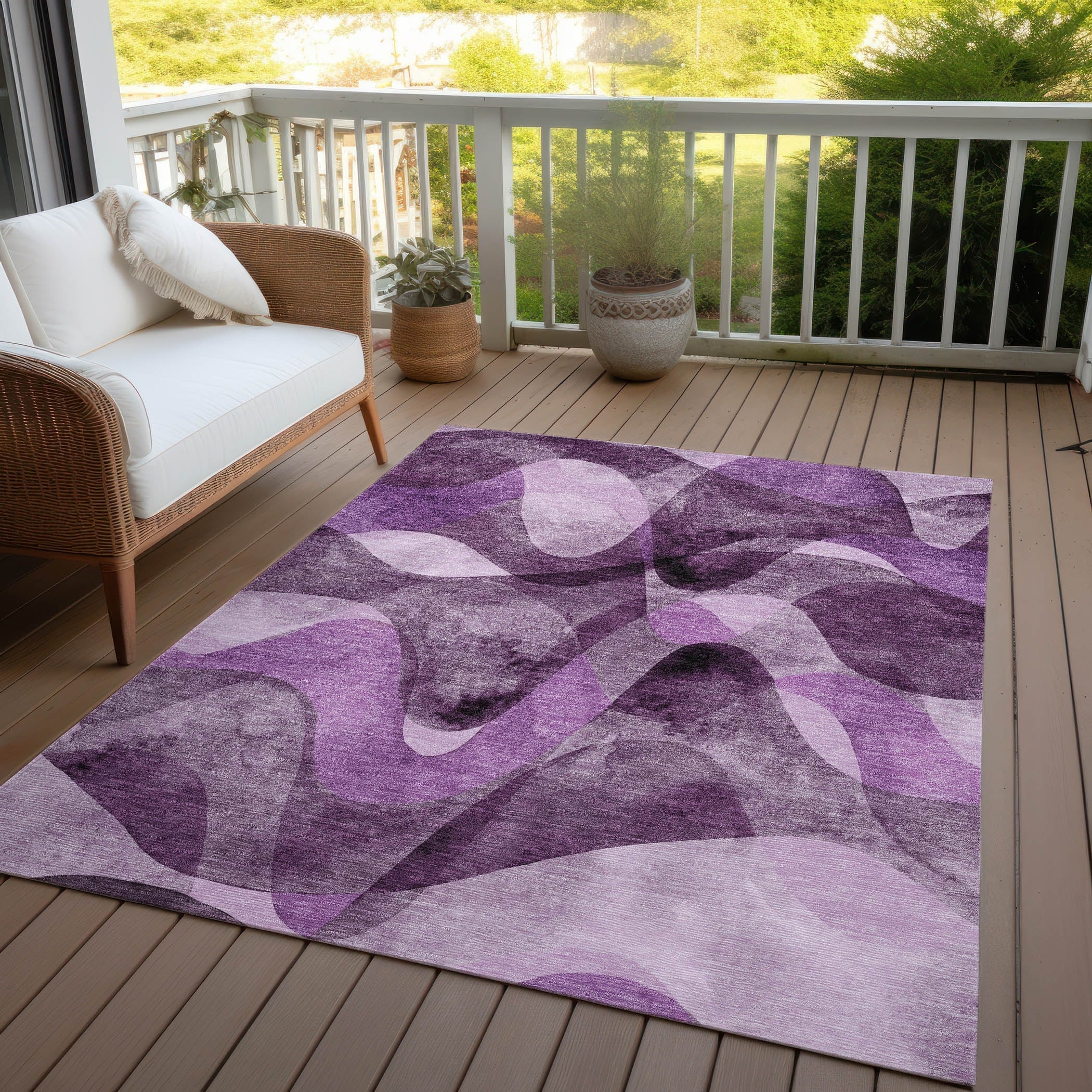 Tapis Chantille moderne lavable en machine pour intérieur/extérieur