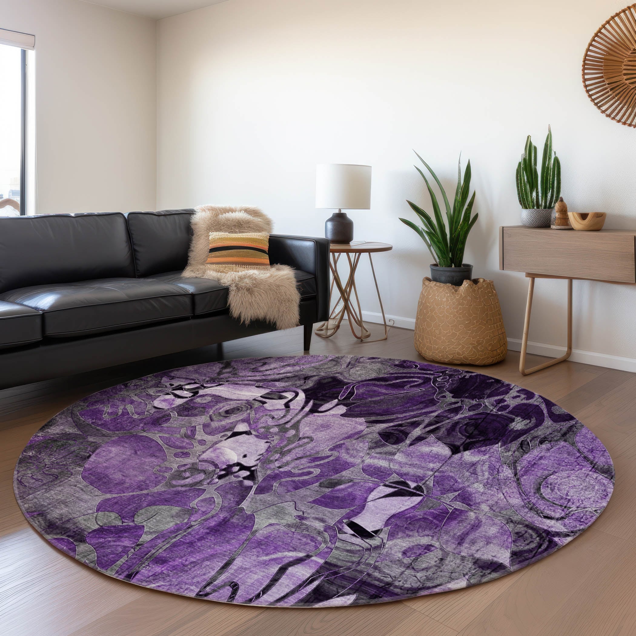 Tapis Chantille floral moderne lavable en machine pour intérieur/extérieur