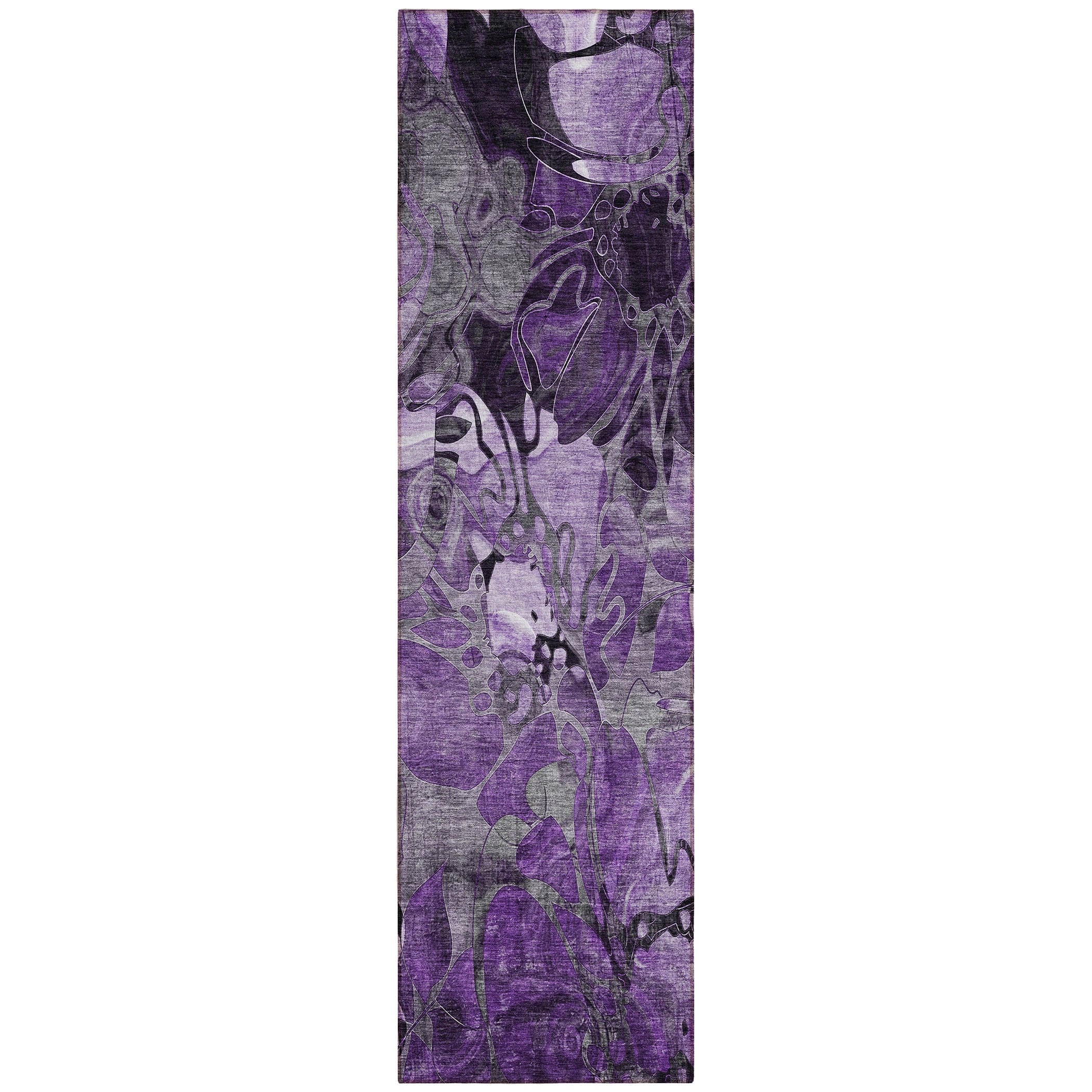 Tapis Chantille floral moderne lavable en machine pour intérieur/extérieur
