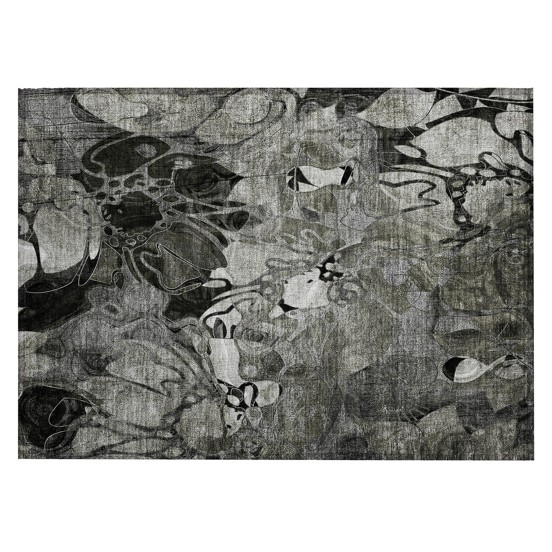 Tapis Chantille floral moderne lavable en machine pour intérieur/extérieur