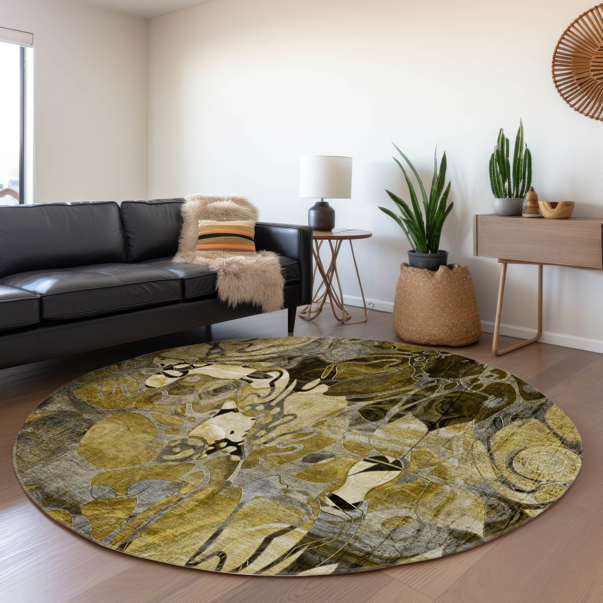 Tapis Chantille floral moderne lavable en machine pour intérieur/extérieur
