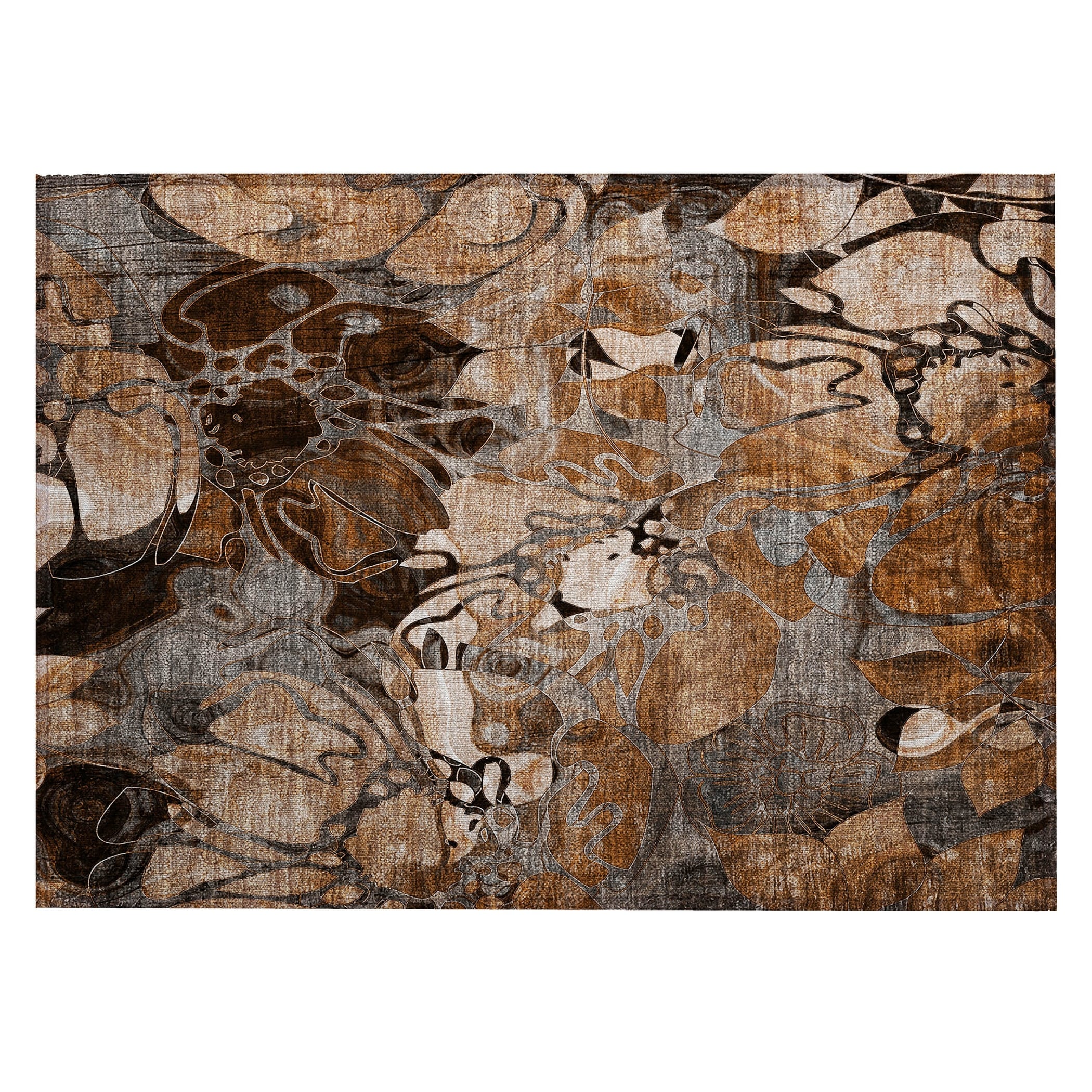 Tapis Chantille floral moderne lavable en machine pour intérieur/extérieur