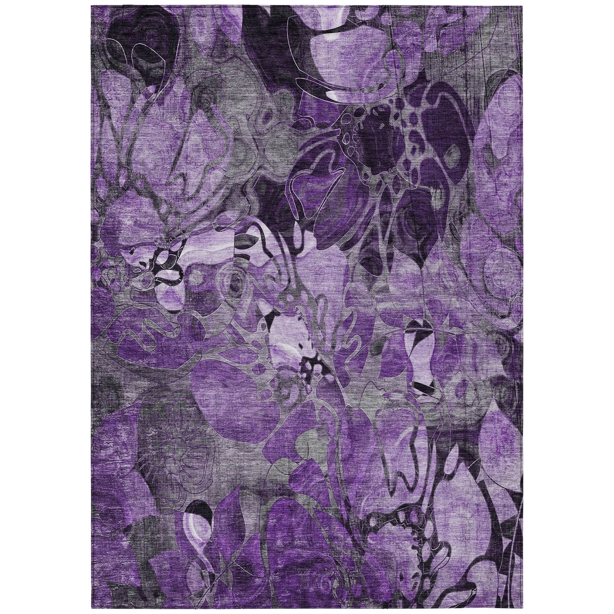 Tapis Chantille floral moderne lavable en machine pour intérieur/extérieur