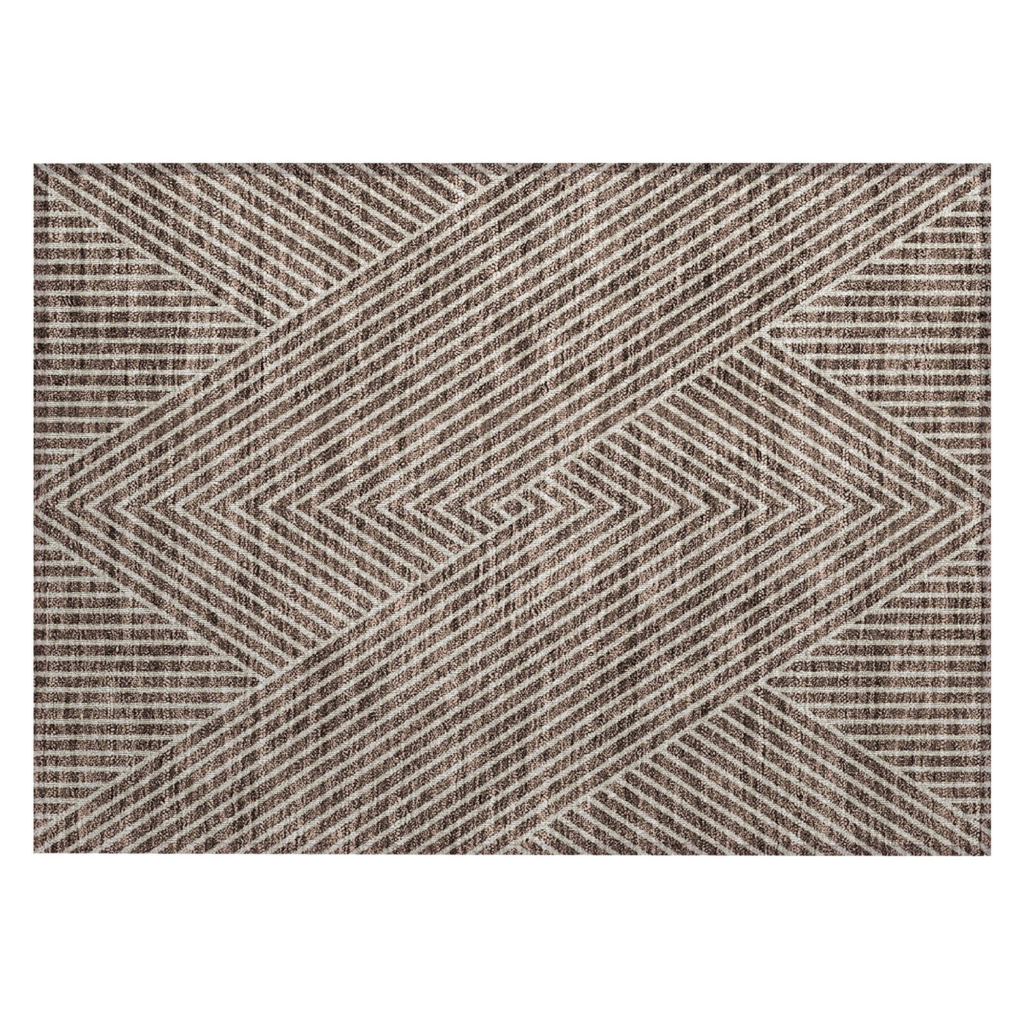 Tapis moderne Geo Chantille lavable en machine pour intérieur/extérieur