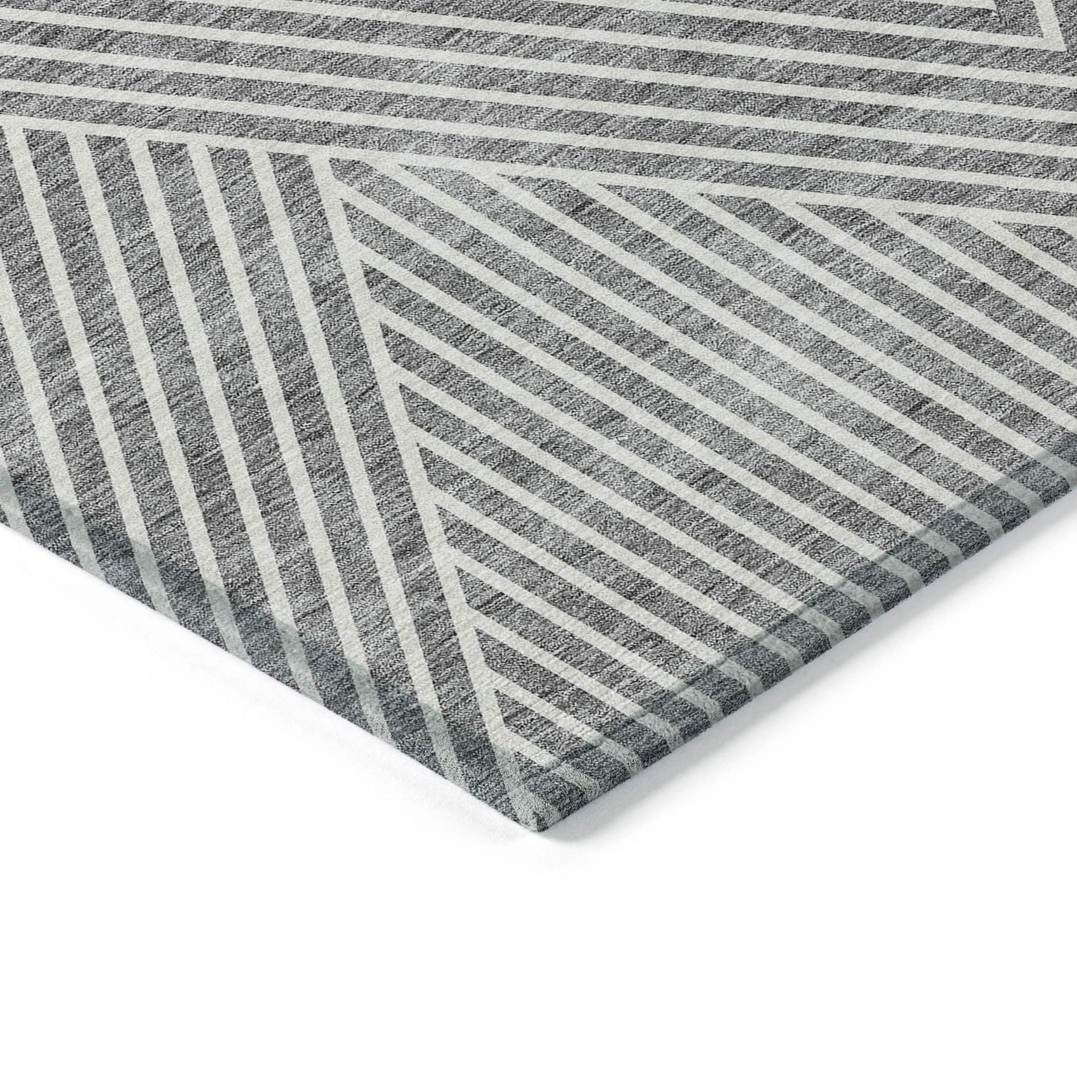Tapis moderne Geo Chantille lavable en machine pour intérieur/extérieur