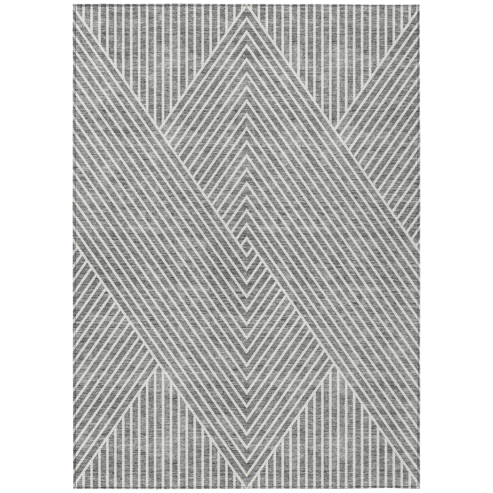 Tapis moderne Geo Chantille lavable en machine pour intérieur/extérieur