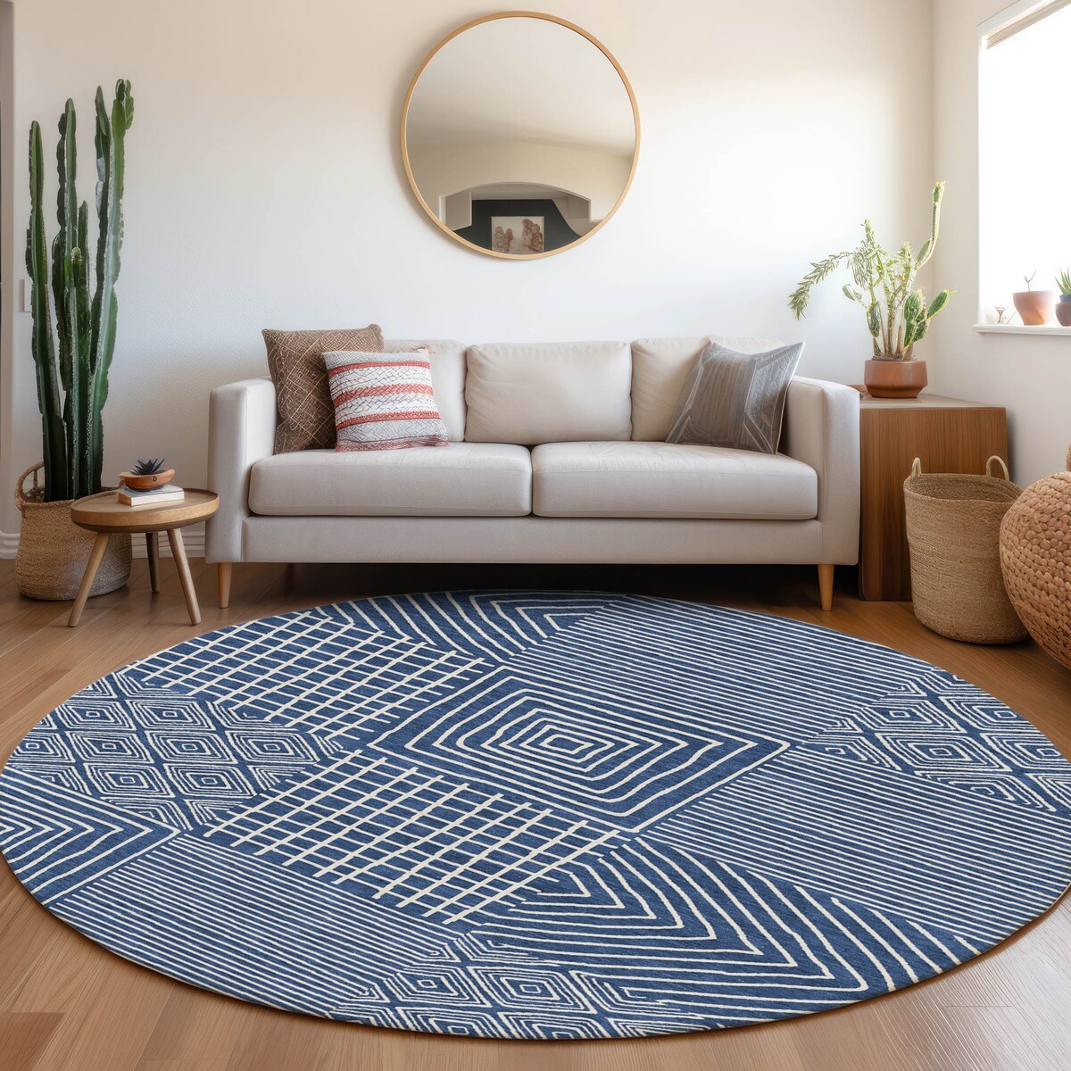 Tapis Chantille moderne en mosaïque lavable en machine pour intérieur/extérieur