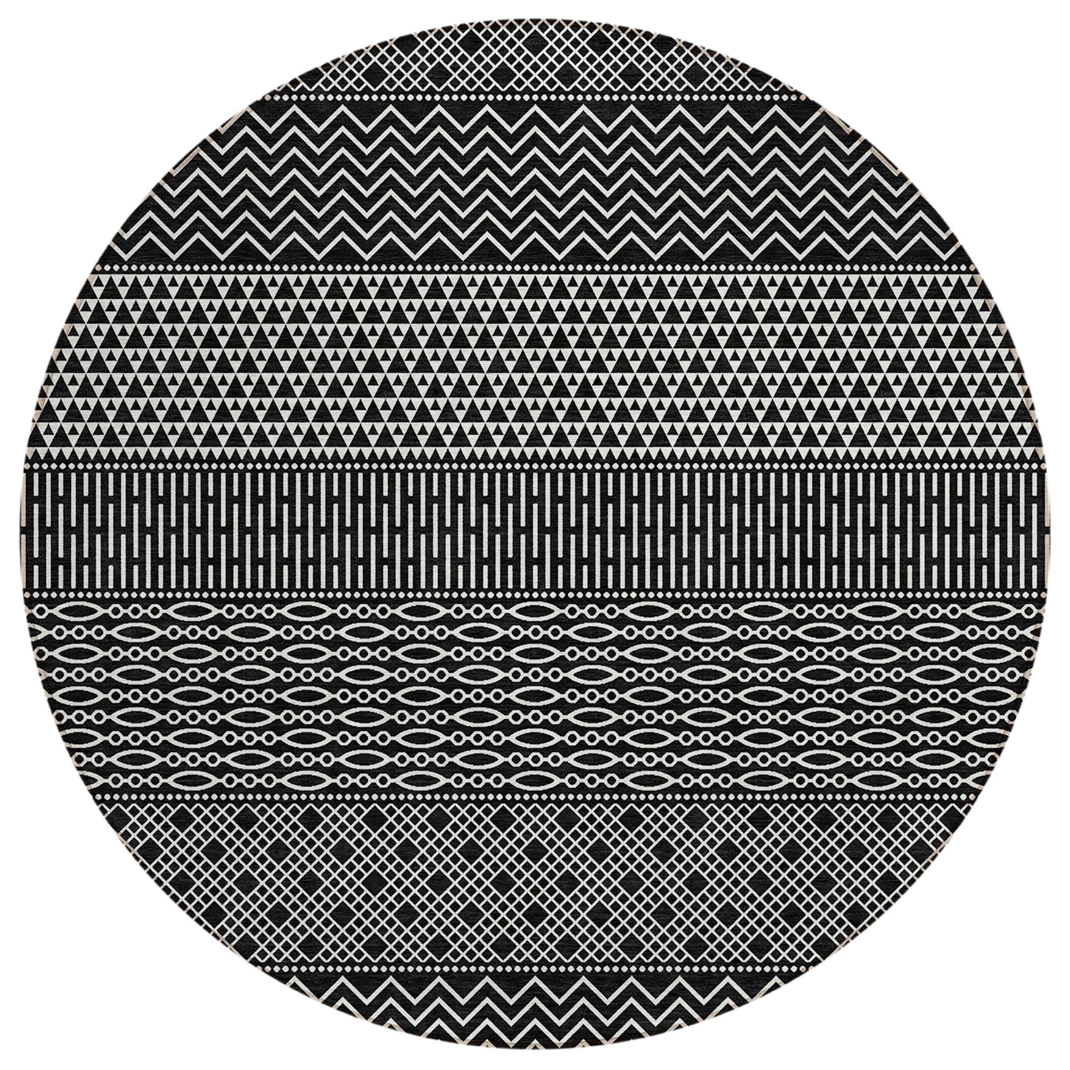 Tapis Chantille moderne à rayures lavable en machine pour intérieur/extérieur