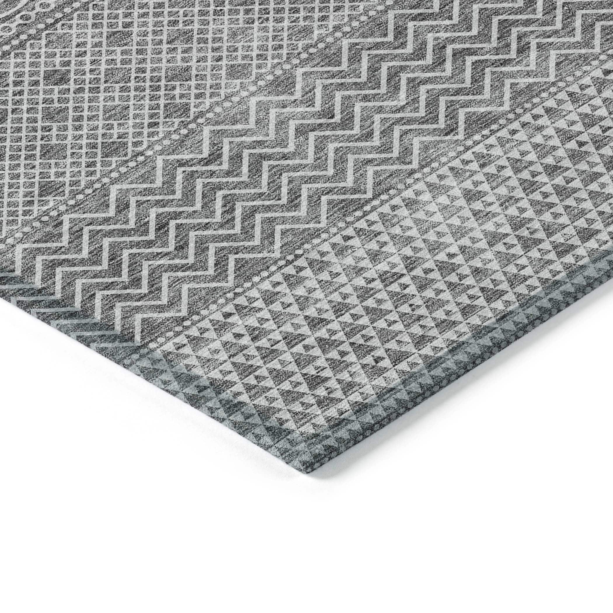 Tapis Chantille moderne à rayures lavable en machine pour intérieur/extérieur