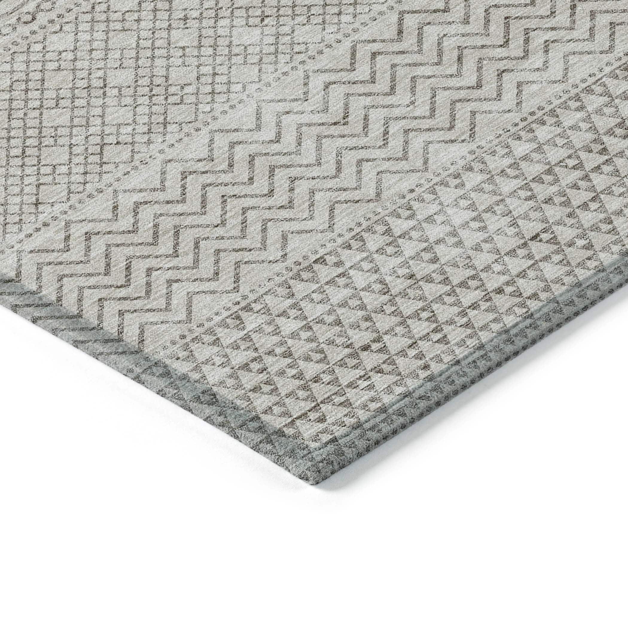 Tapis Chantille moderne à rayures lavable en machine pour intérieur/extérieur