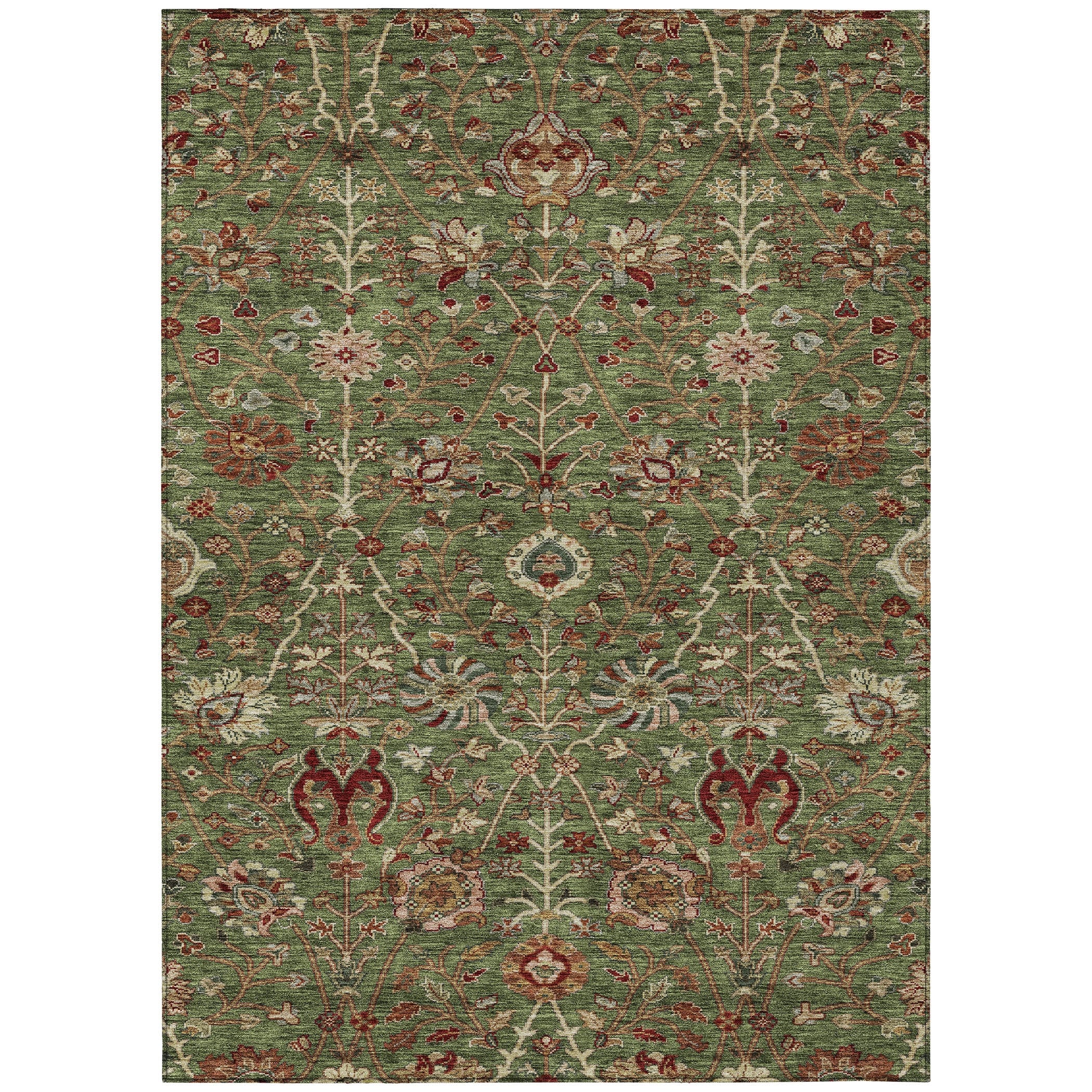 Tapis traditionnel Kashan Chantille lavable en machine pour intérieur/extérieur