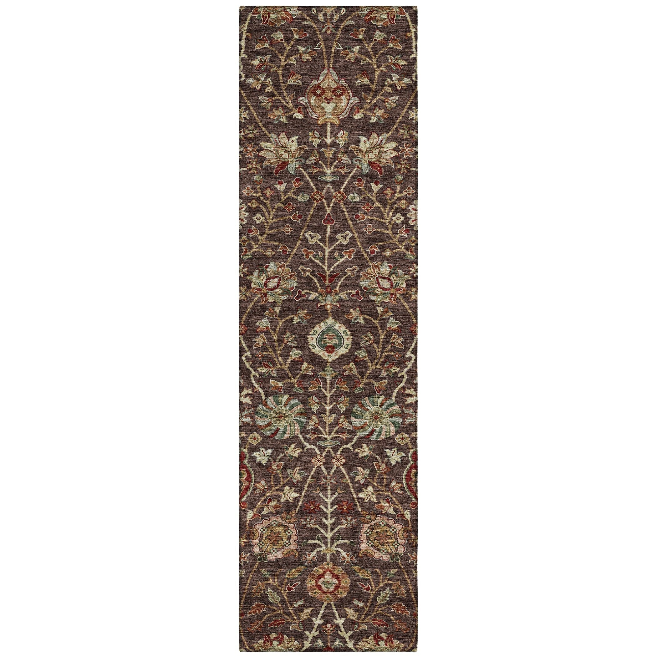 Tapis traditionnel Kashan Chantille lavable en machine pour intérieur/extérieur
