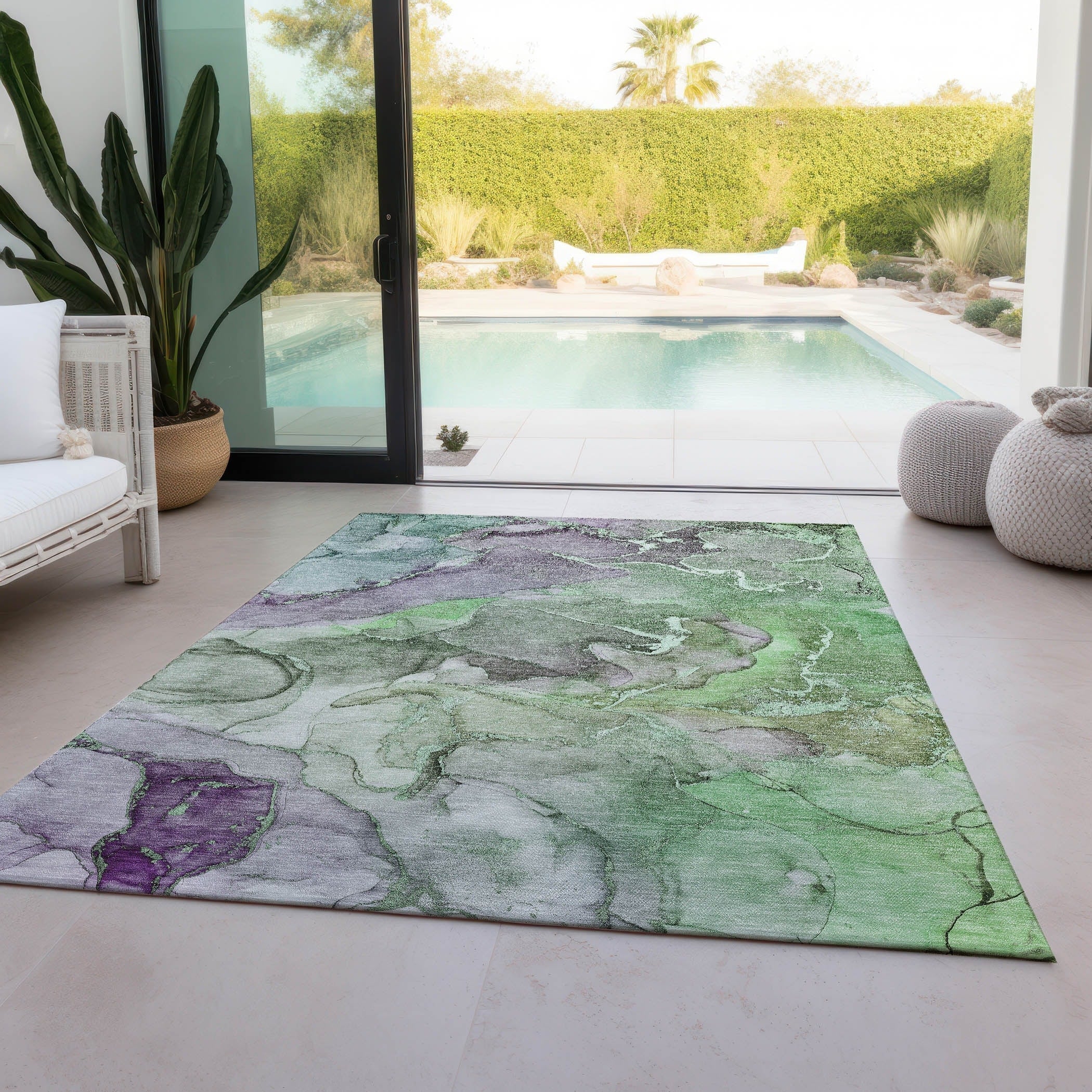 Tapis aquarelle Chantille lavable en machine pour intérieur/extérieur