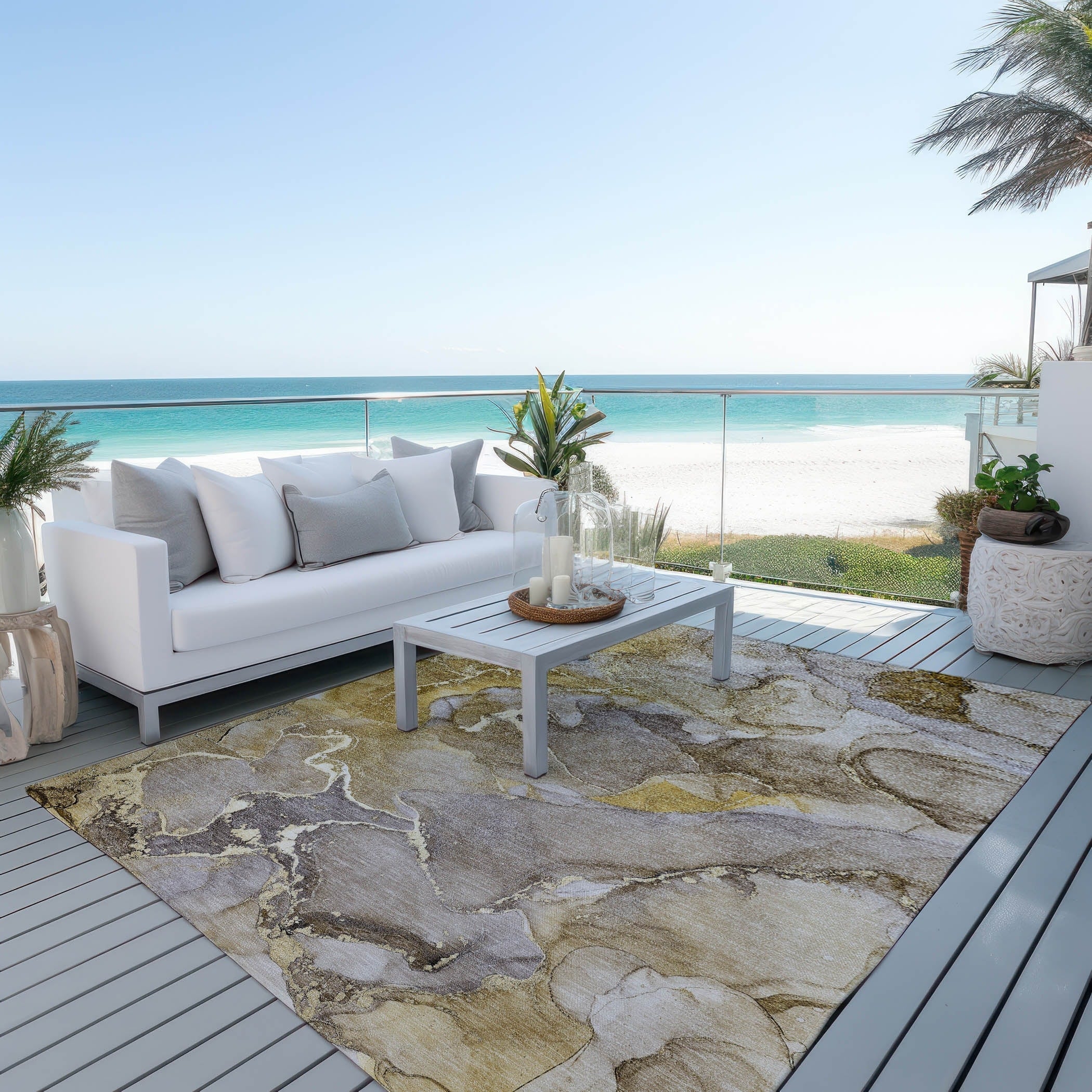 Tapis aquarelle Chantille lavable en machine pour intérieur/extérieur