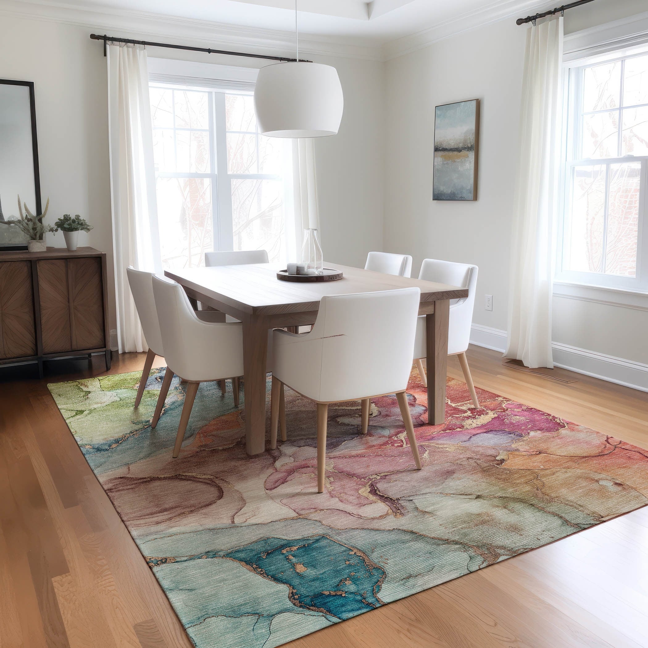 Tapis aquarelle Chantille lavable en machine pour intérieur/extérieur