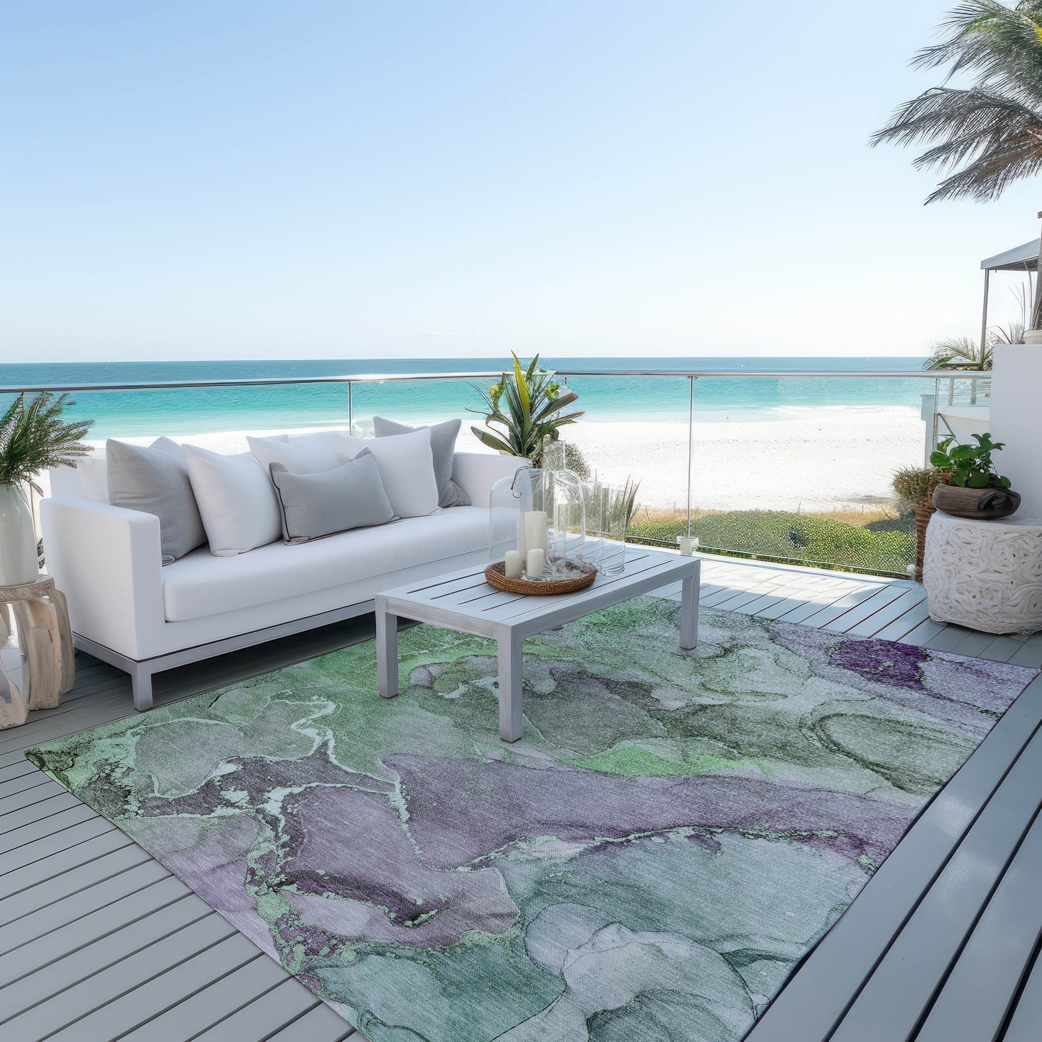 Tapis aquarelle Chantille lavable en machine pour intérieur/extérieur