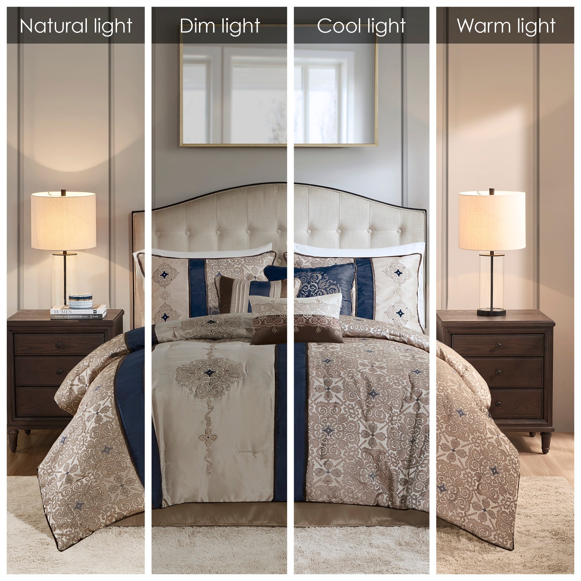 Madison Park Blaine Ensemble de couette jacquard 7 pièces avec coussins décoratifs