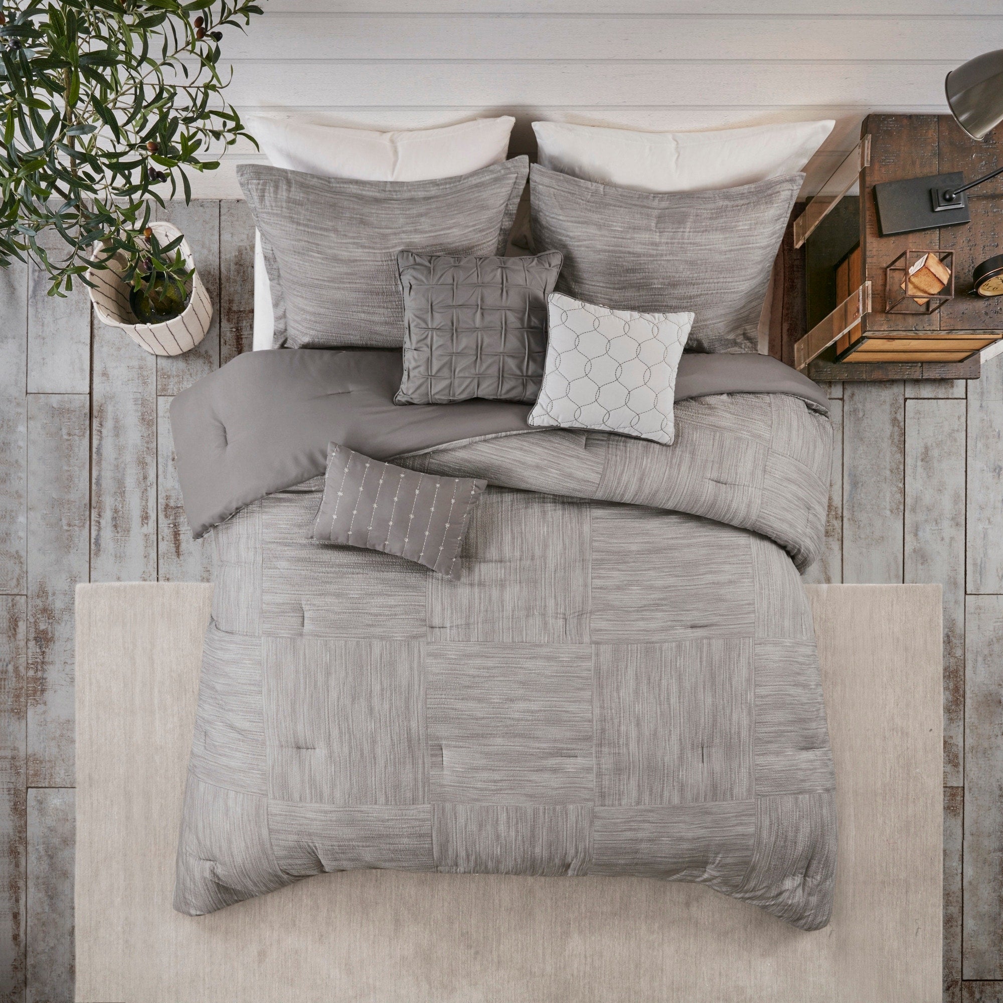 Ensemble de couette en seersucker imprimé Madison Park Clayton 7 pièces